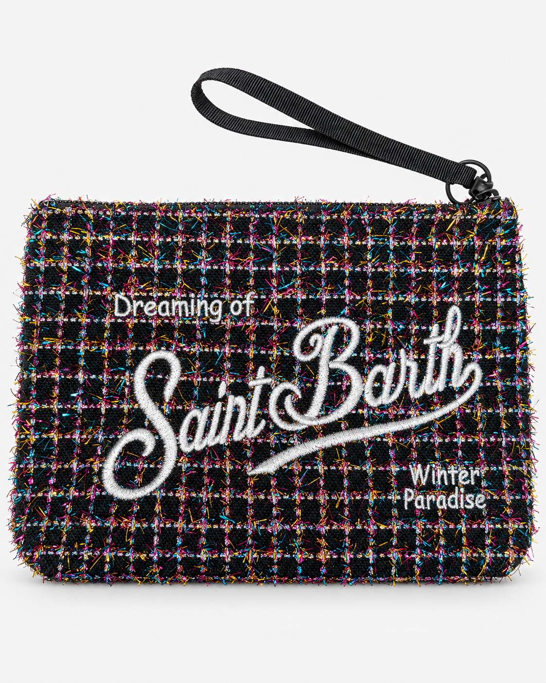 MC2 Saint Barth Gift Box Donna Tweed Shiny con Pochette e Berretto Nero