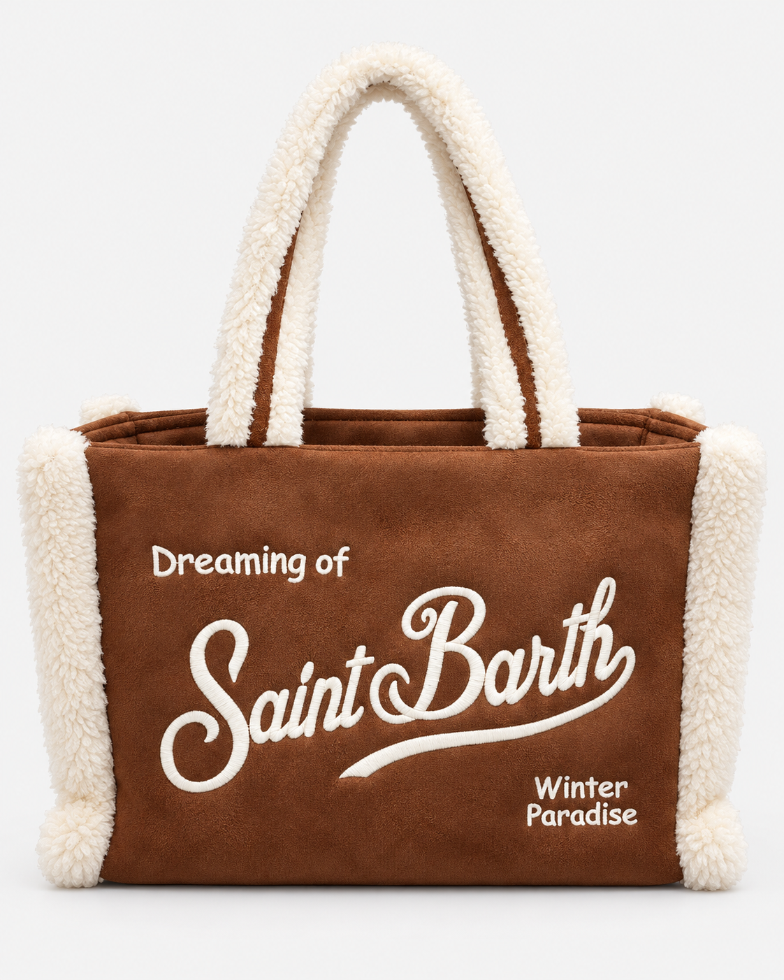 MC2 Saint Barth Borsa Donna Vanity Shearling Cognac con Ricamo