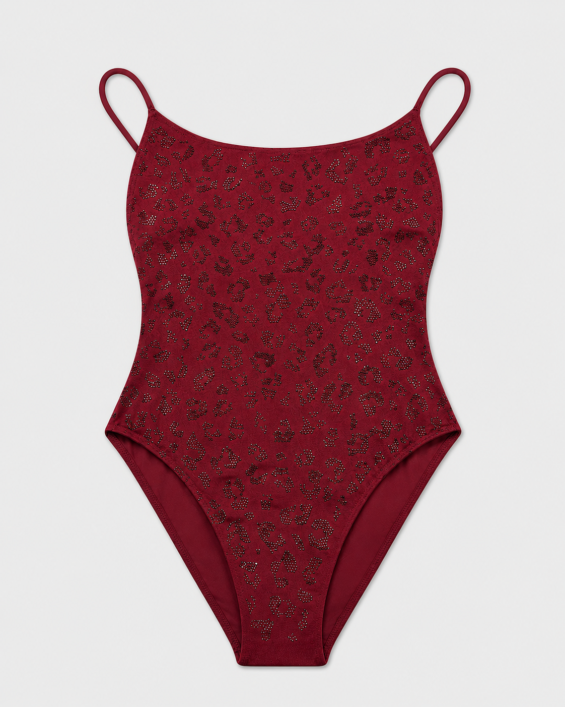 Costume intero MC2 Saint Barth bordeaux con strass
