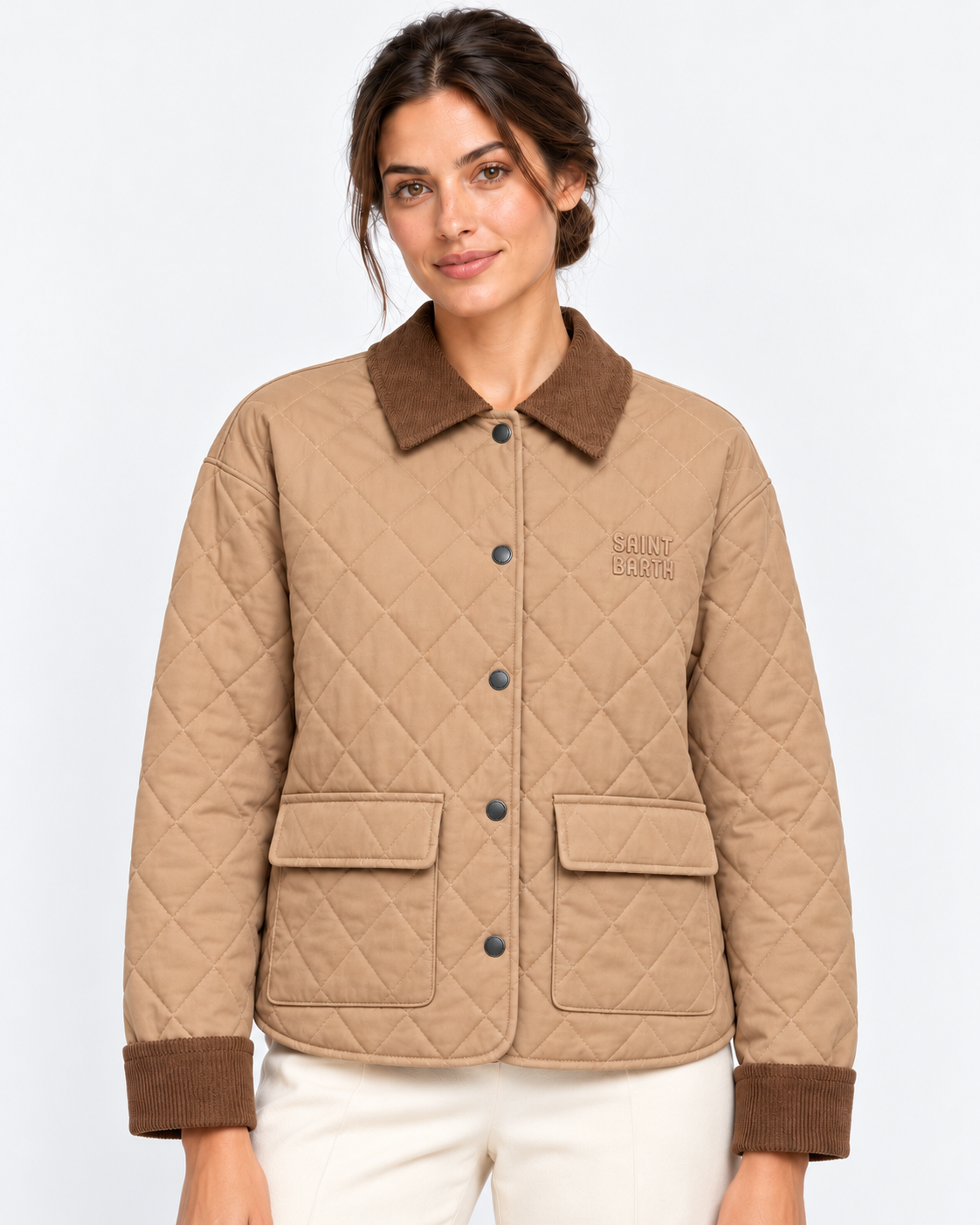 MC2 Saint Barth Giubbotto Donna Margaux Trapuntato Beige