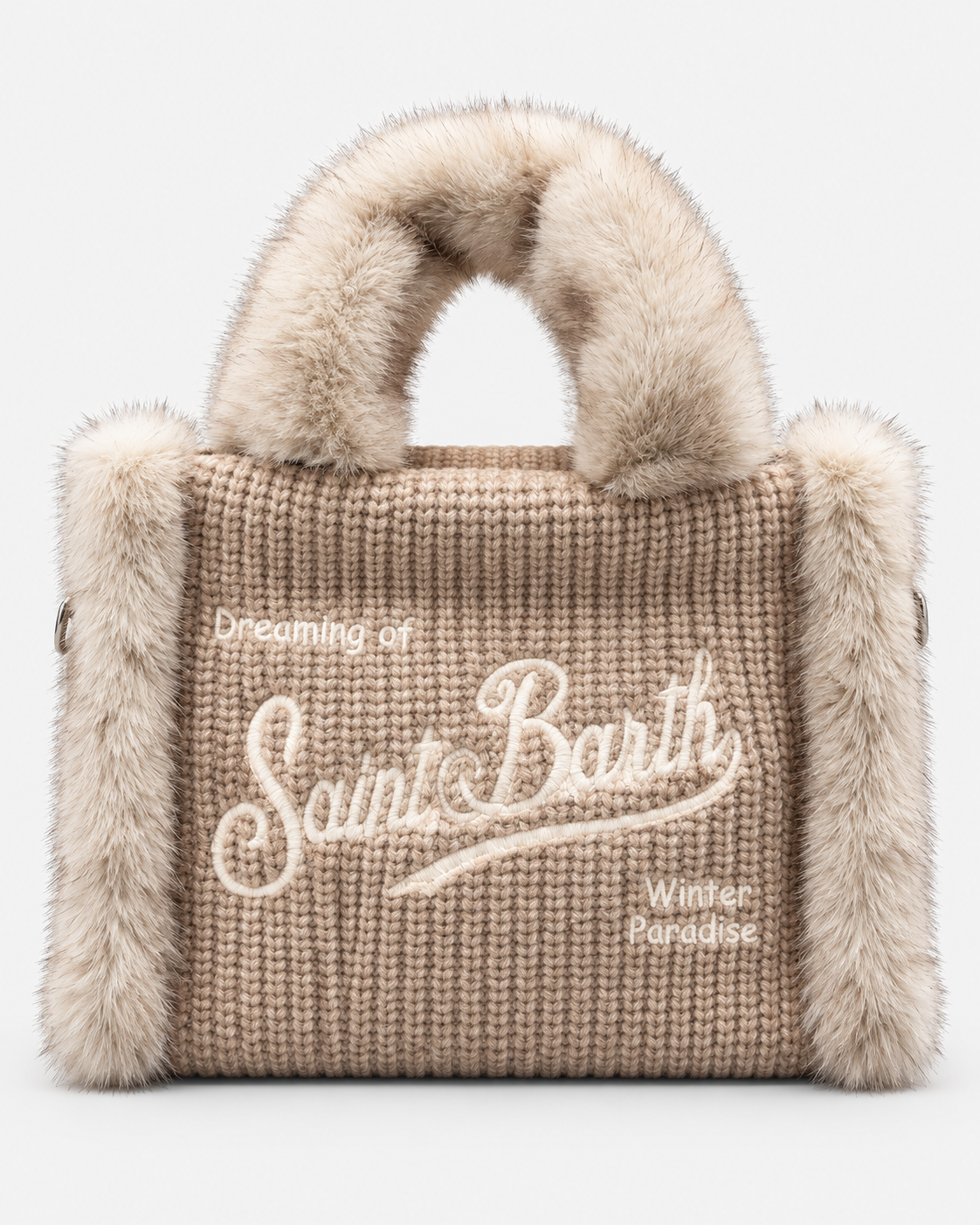 MC2 Saint Barth Borsa Donna Vanity Mini in Maglia Beige