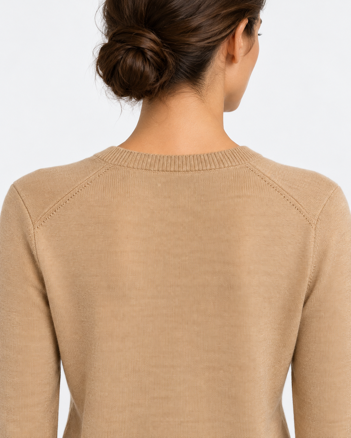 Polo Ralph Lauren Cardigan Donna Girocollo in Lana Cammello