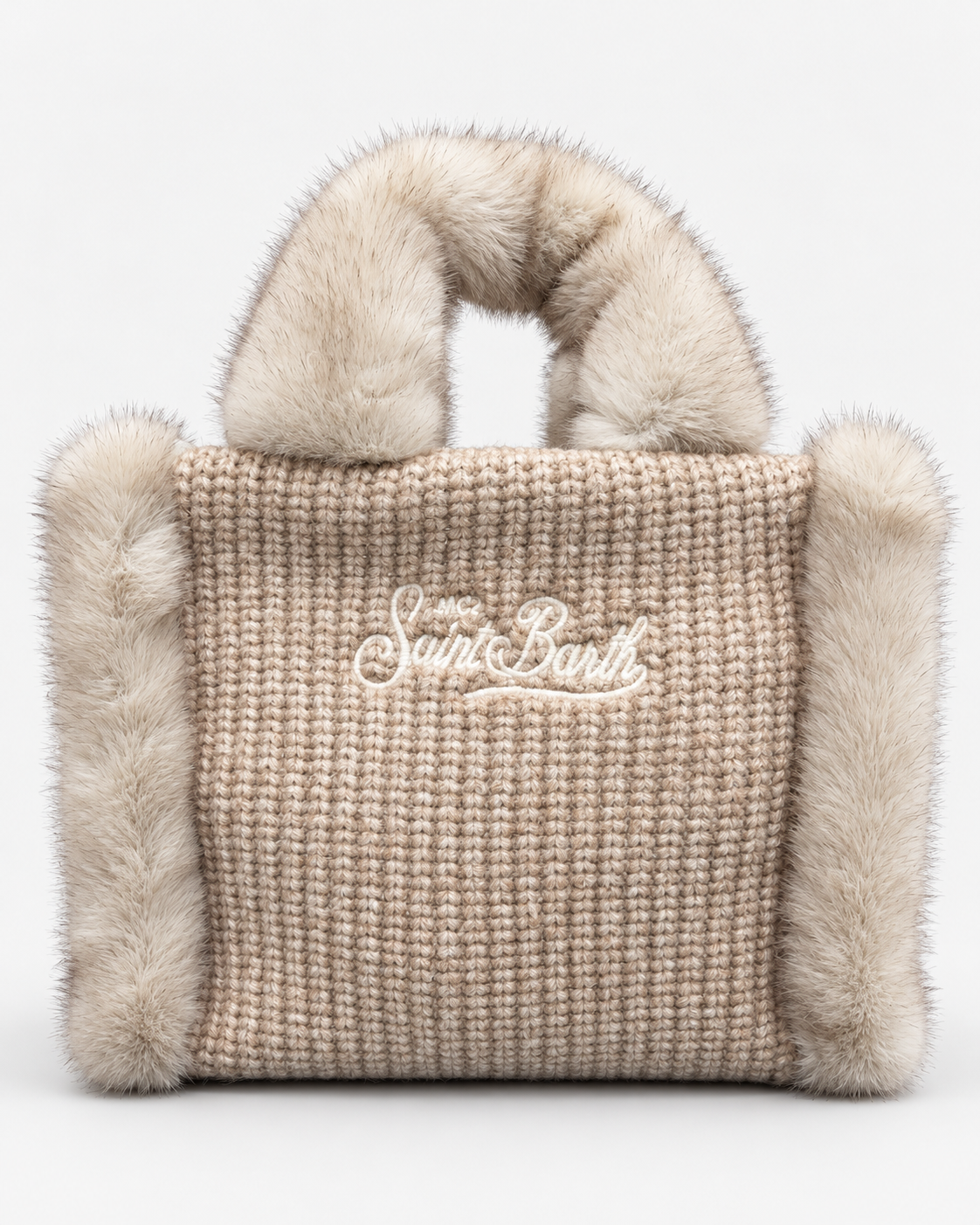 MC2 Saint Barth Borsa Donna Vanity Mini in Maglia Beige
