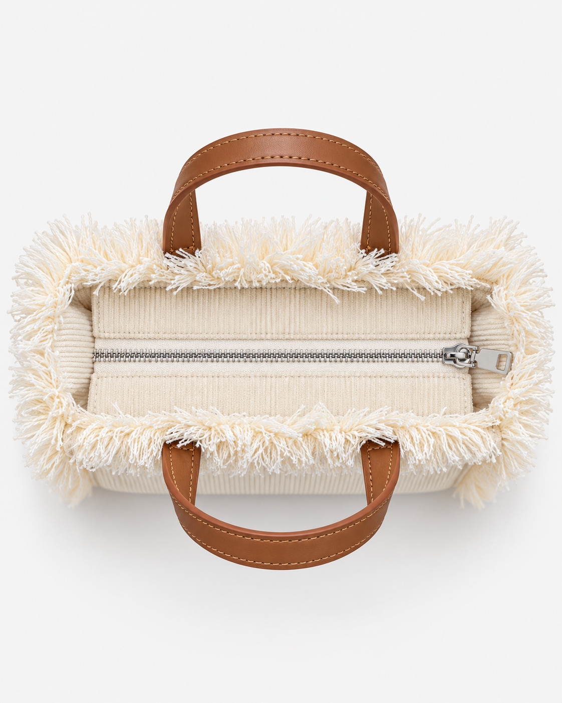 MC2 Saint Barth Borsa Donna Vanity Mini in Velluto a Coste Panna