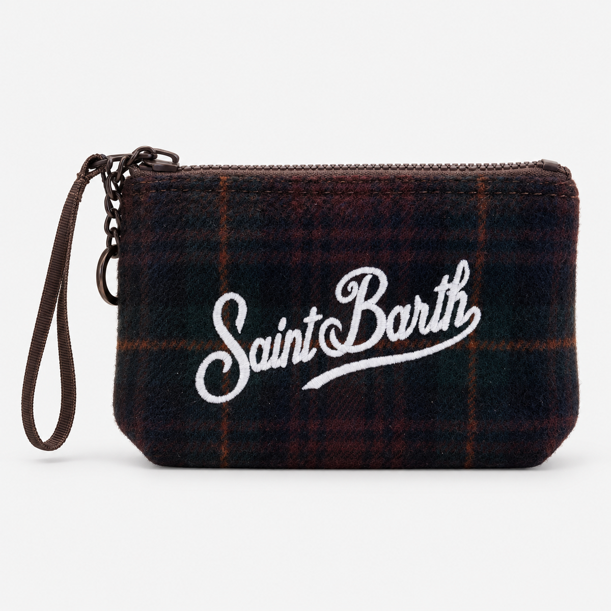 MC2 Saint Barth Pochette Donna Aline Mini Wool Tartan Verde e Bordeaux