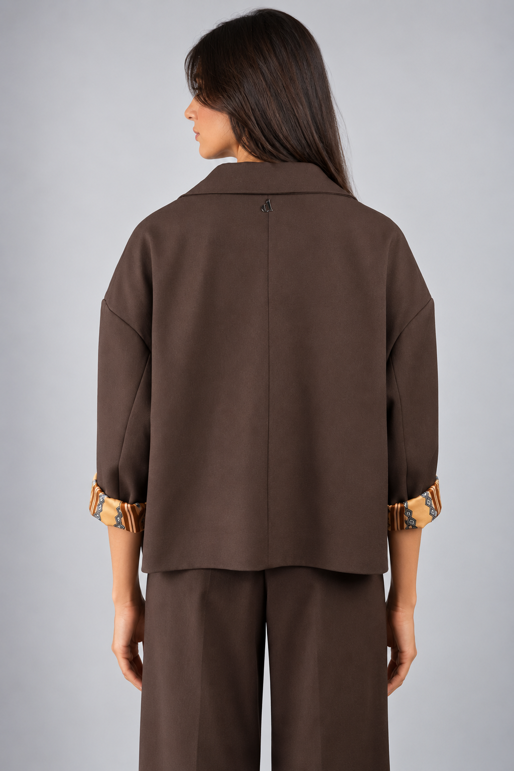 Dixie Blazer Donna Oversize Brown con Spille Gioiello