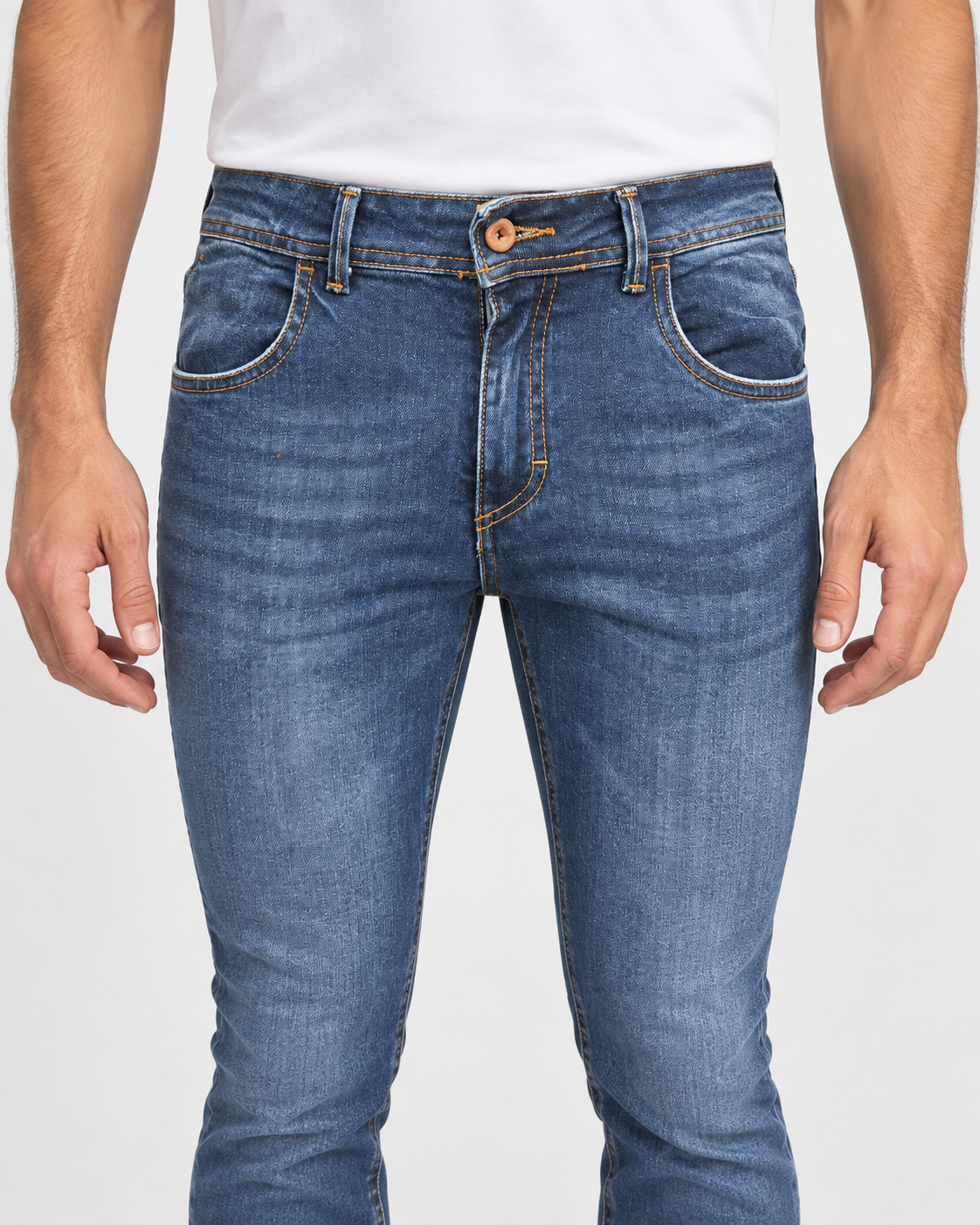 Ernys Jeans uomo blu 5 tasche in cotone stretch