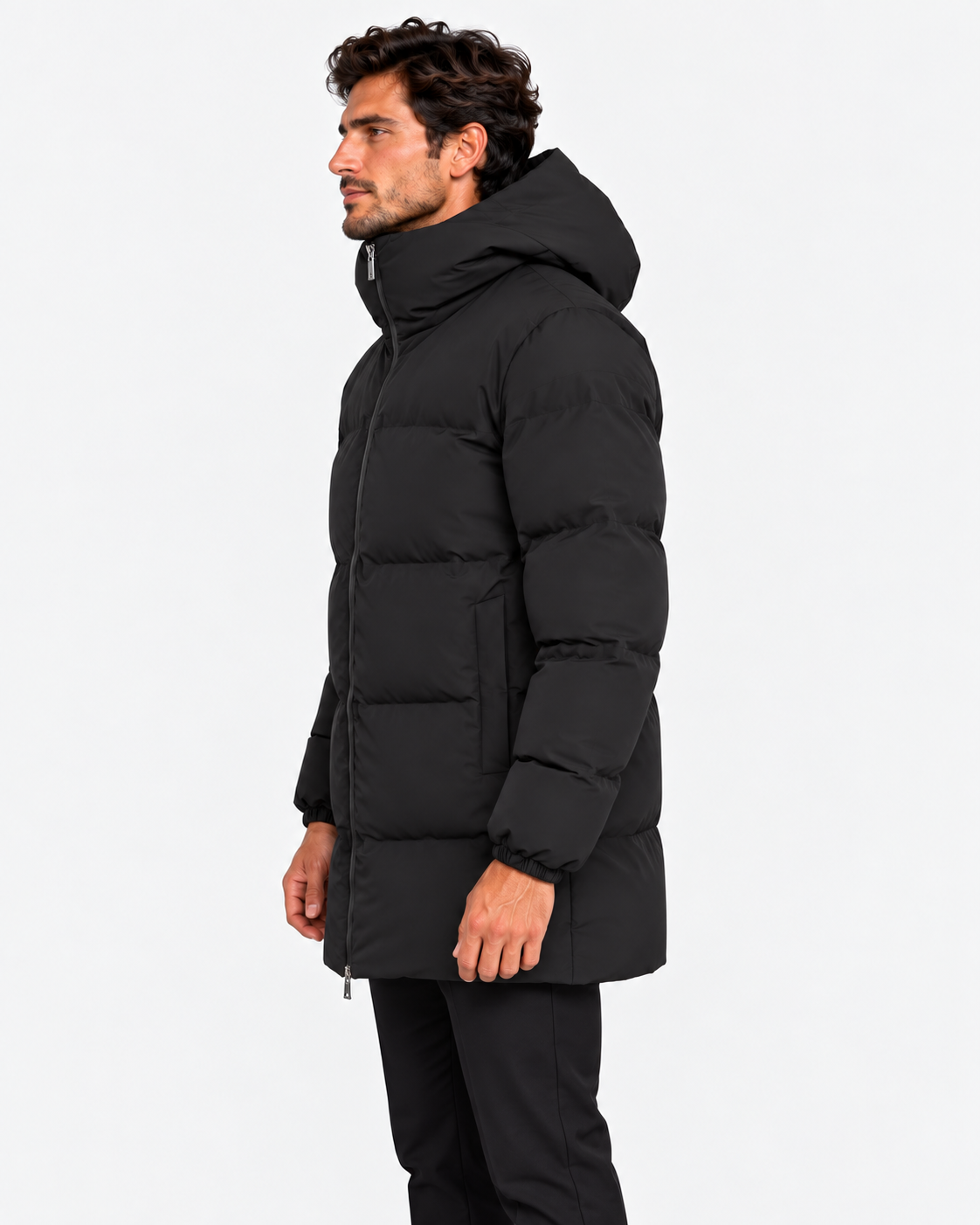 Herno Giacca lunga uomo New Impact nera con cappuccio