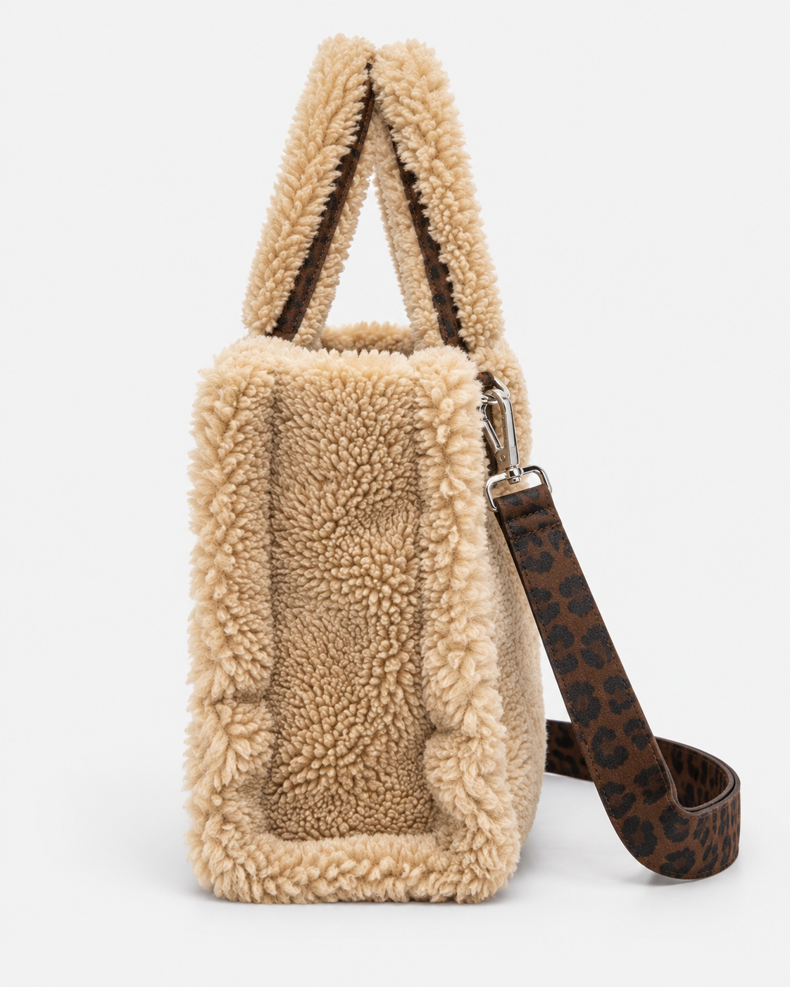 MC2 Saint Barth Borsa Donna Colette Teddy Beige Maxi Logo Leopard