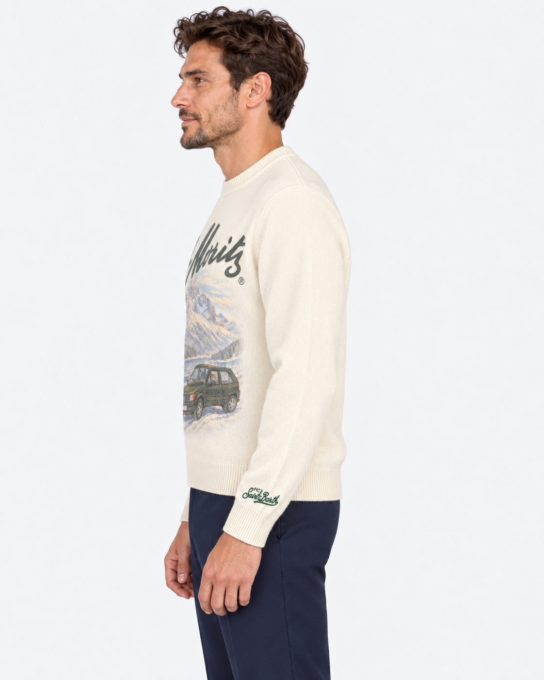MC2 Saint Barth Maglia Uomo Panda St. Moritz Panna