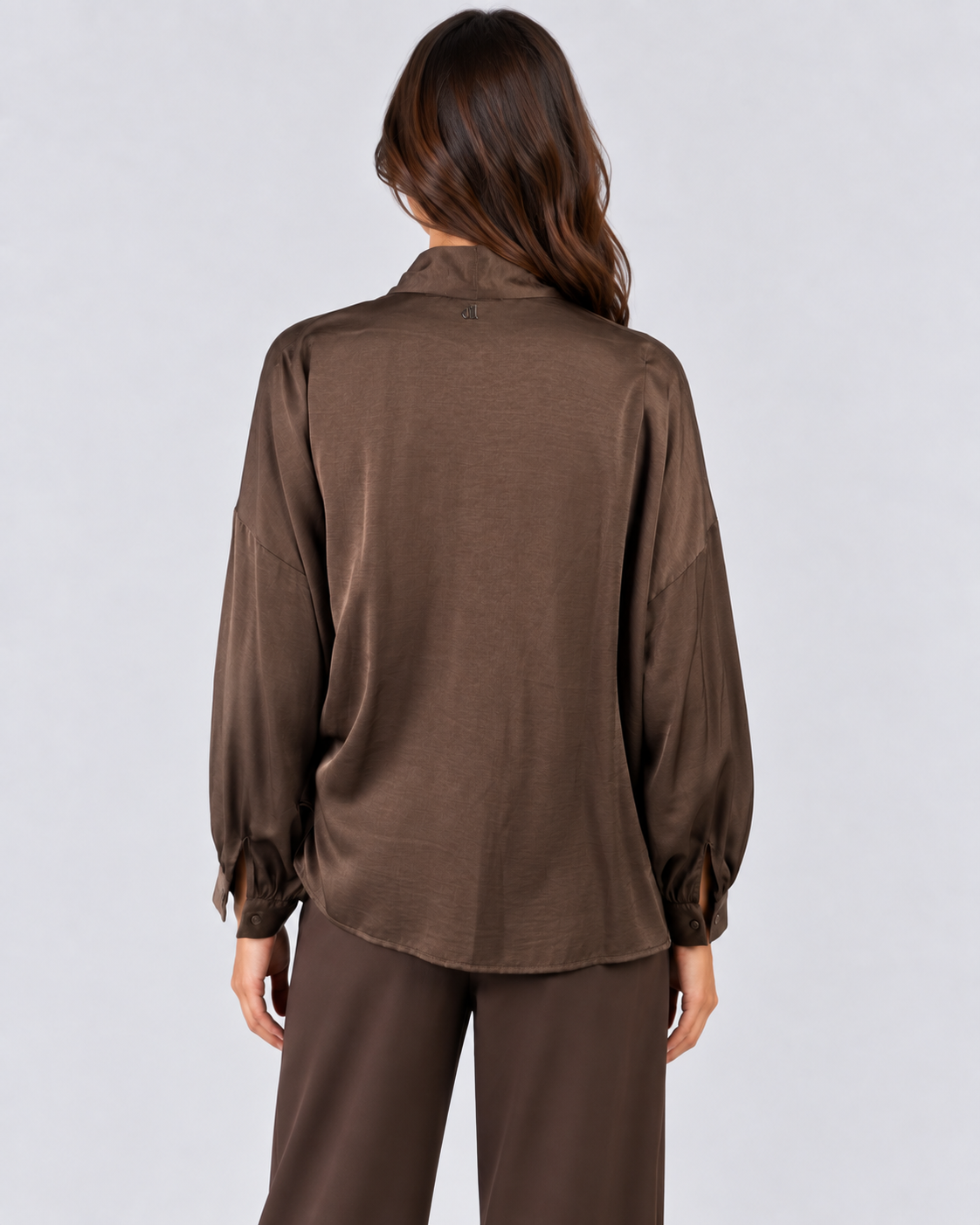 Dixie Blusa Donna con Fiocco in Raso Brown