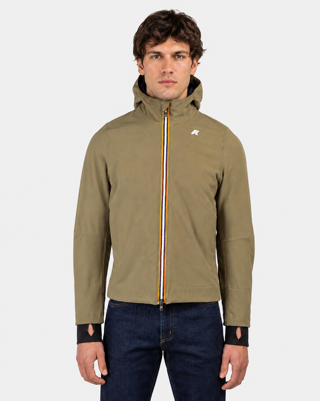 Giacca Jacko Bonded corta green army - blue depth