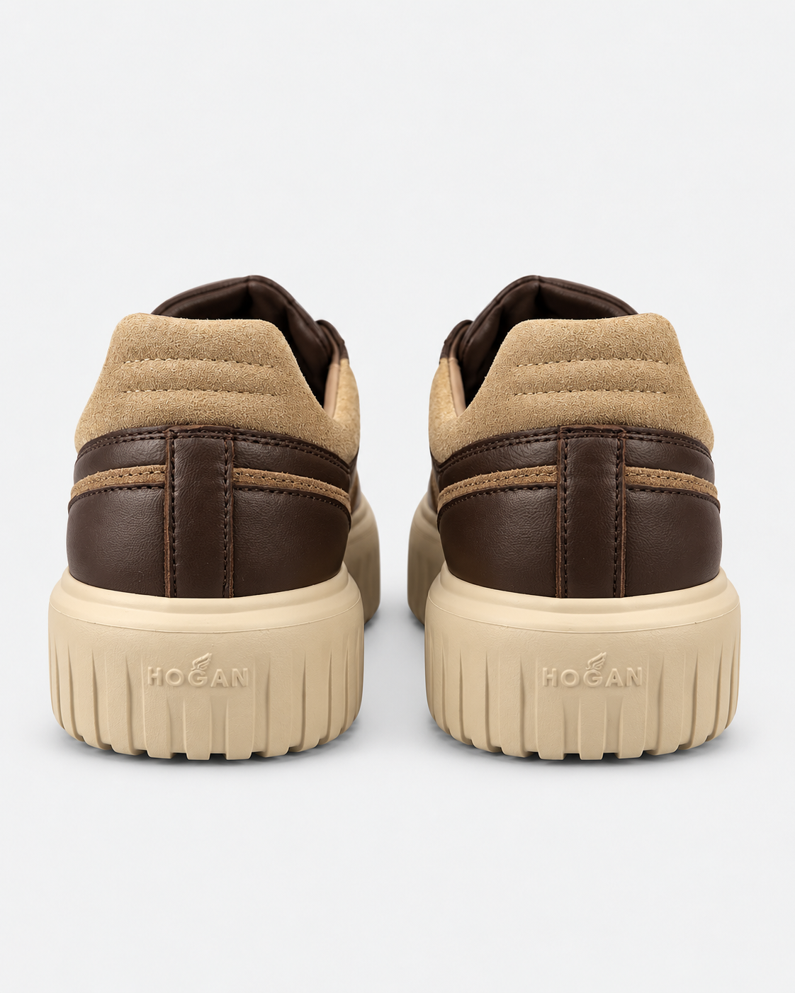 Hogan sneakers uomo h-stripes marrone