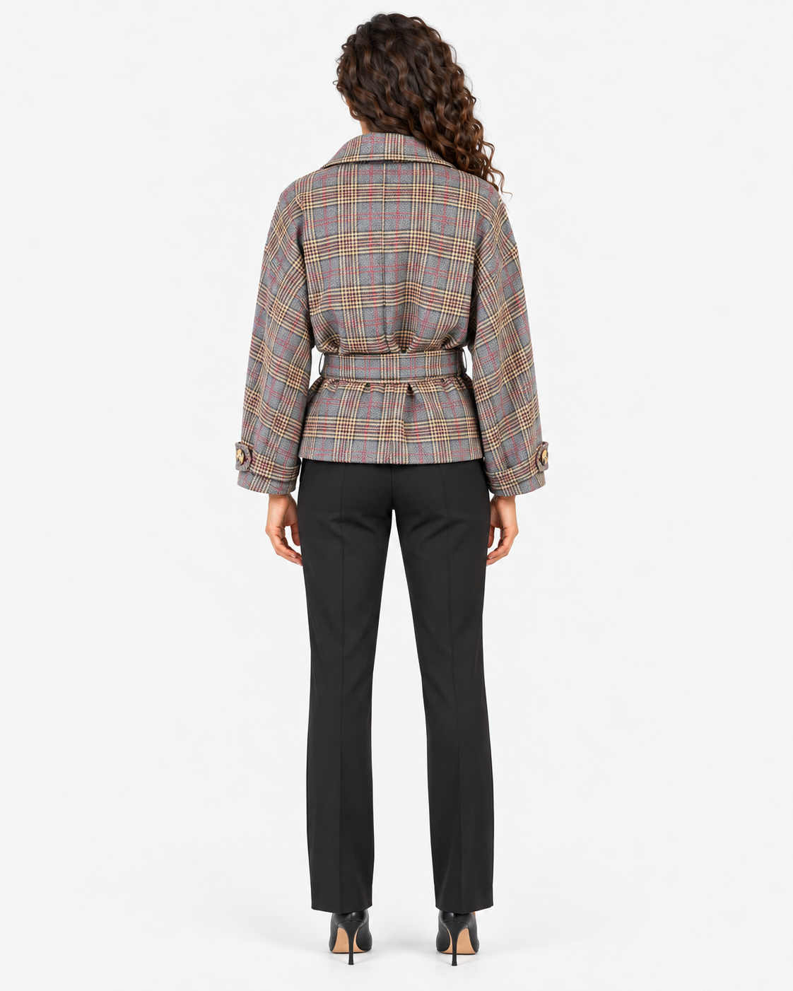 Imperial Giacca Donna Grigio Cammello a Quadri