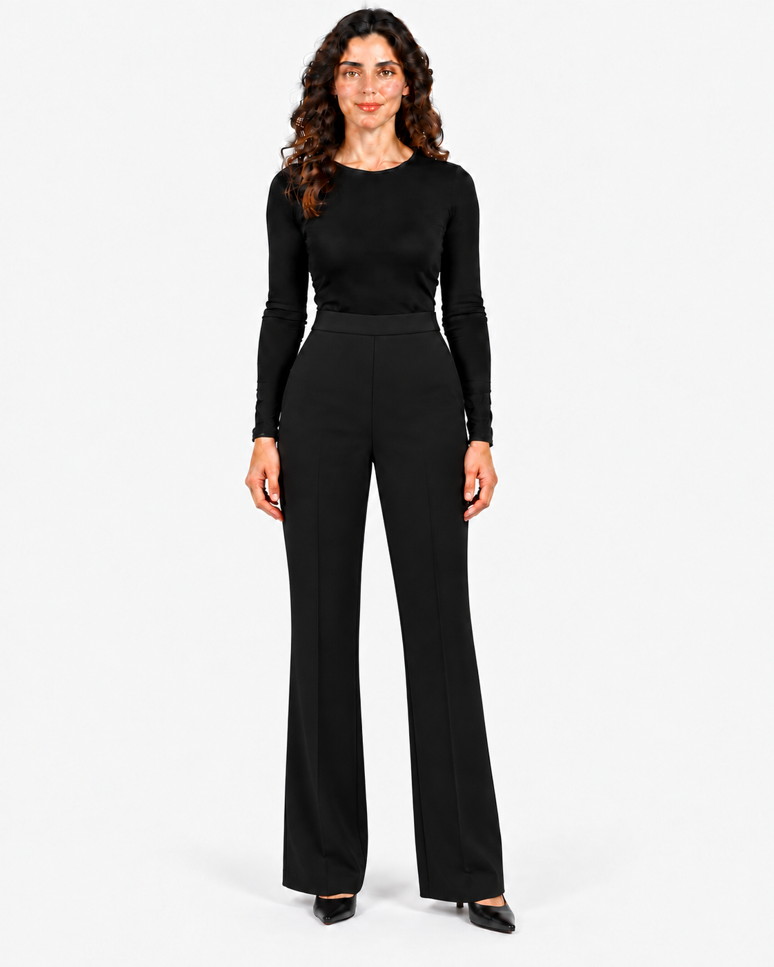 Imperial Pantalone Donna Nero a Vita Alta