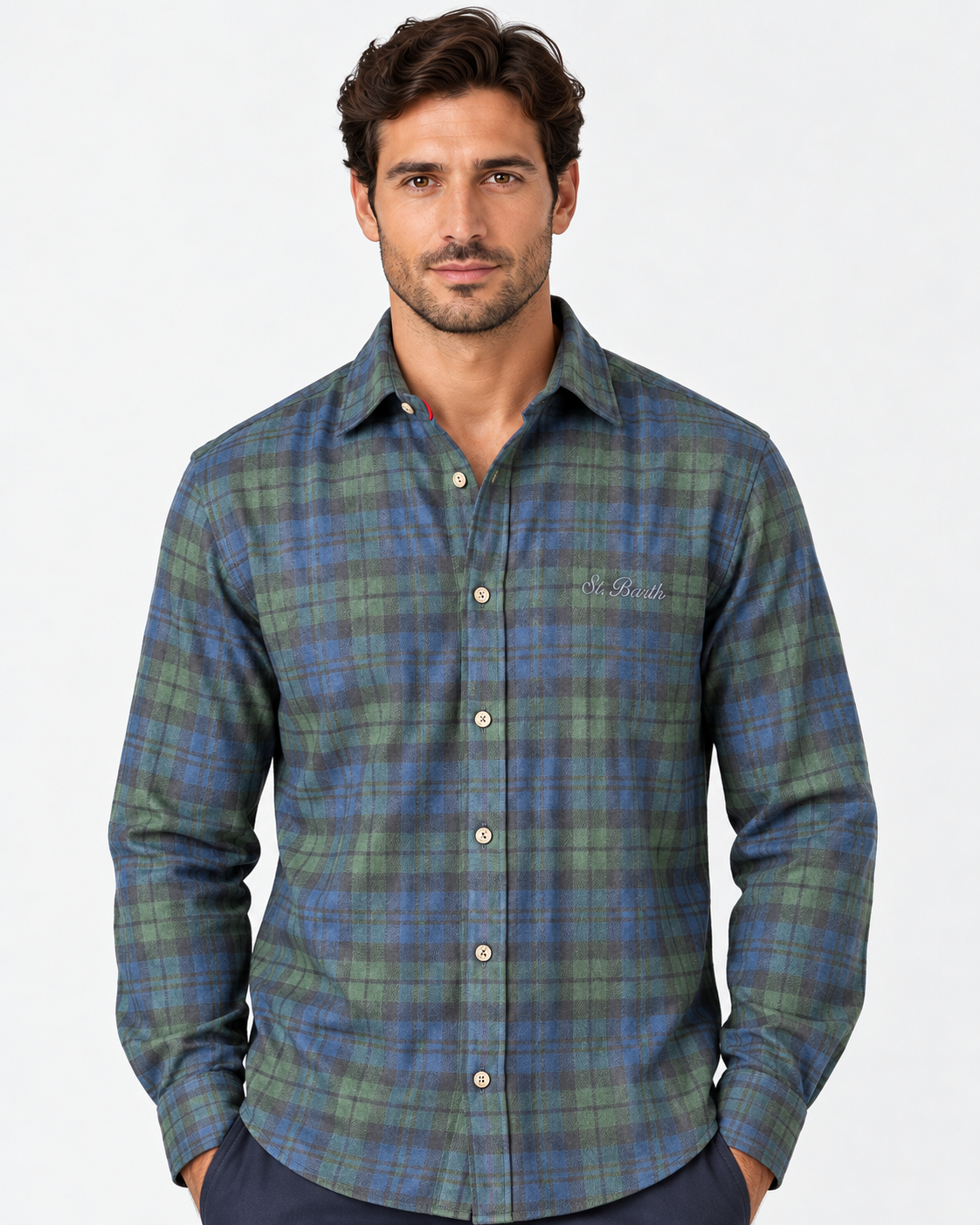 MC2 Saint Barth Camicia Uomo Bollicine Team Tartan