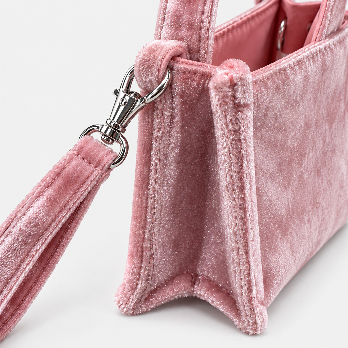 MC2 Saint Barth Phone Bag Donna in Velluto Rosa con Tracolla