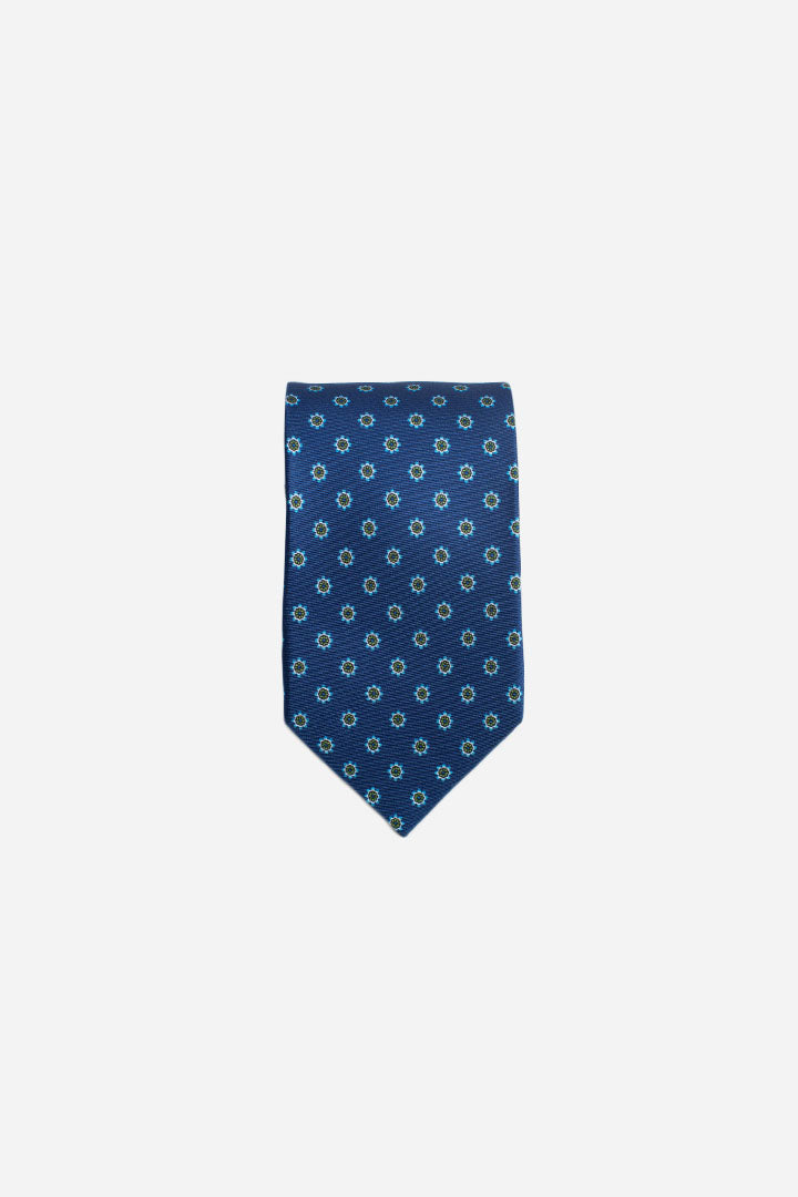 Cravatta in seta gentleman fiore blu