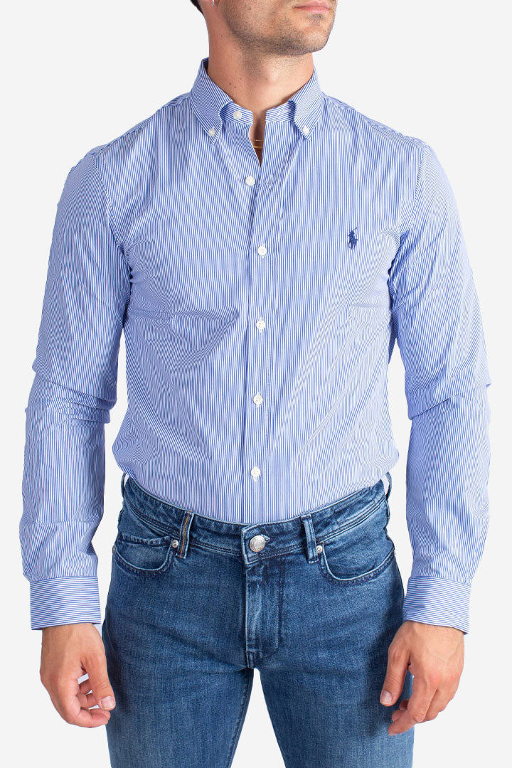 Camicia in popeline stretch a righe