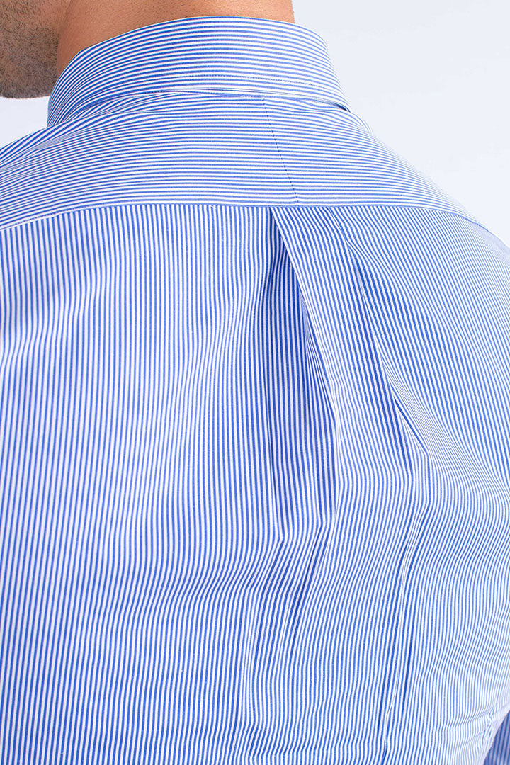 Camicia in popeline stretch a righe