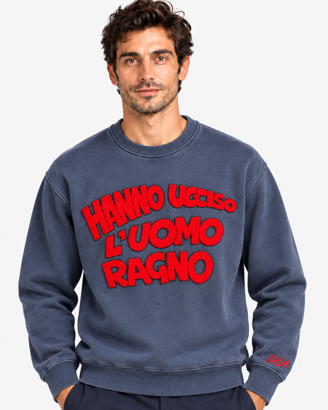 MC2 Saint Barth Felpa Uomo Hanno Ucciso l’Uomo Ragno Blu