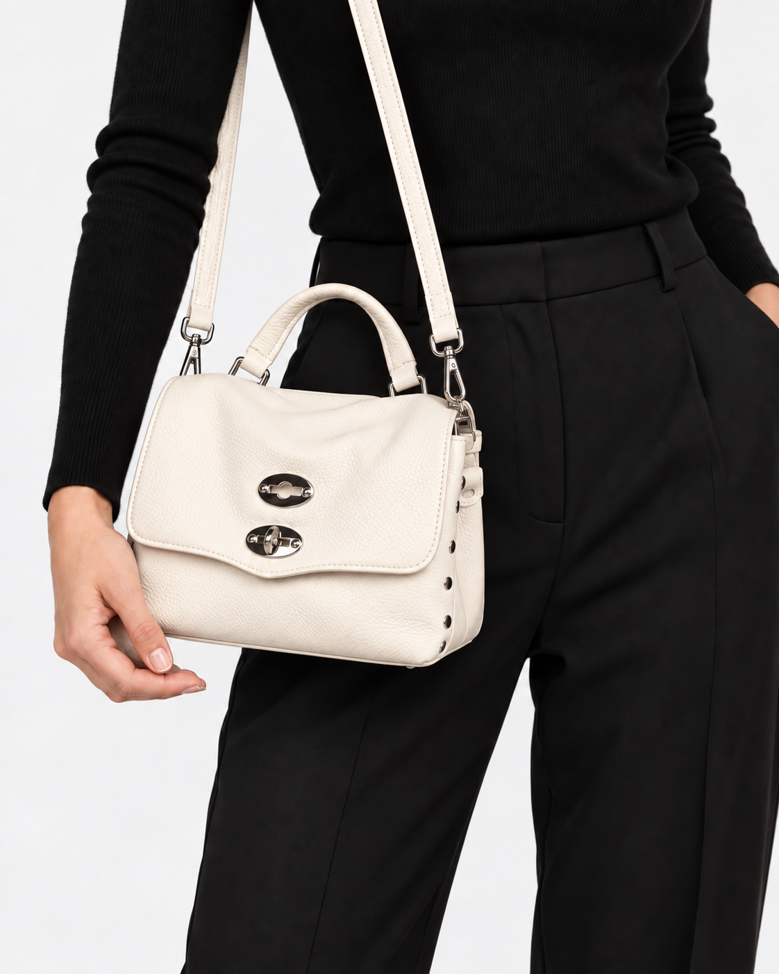 Zanellato Borsa Postina Baby Bianco Latte
