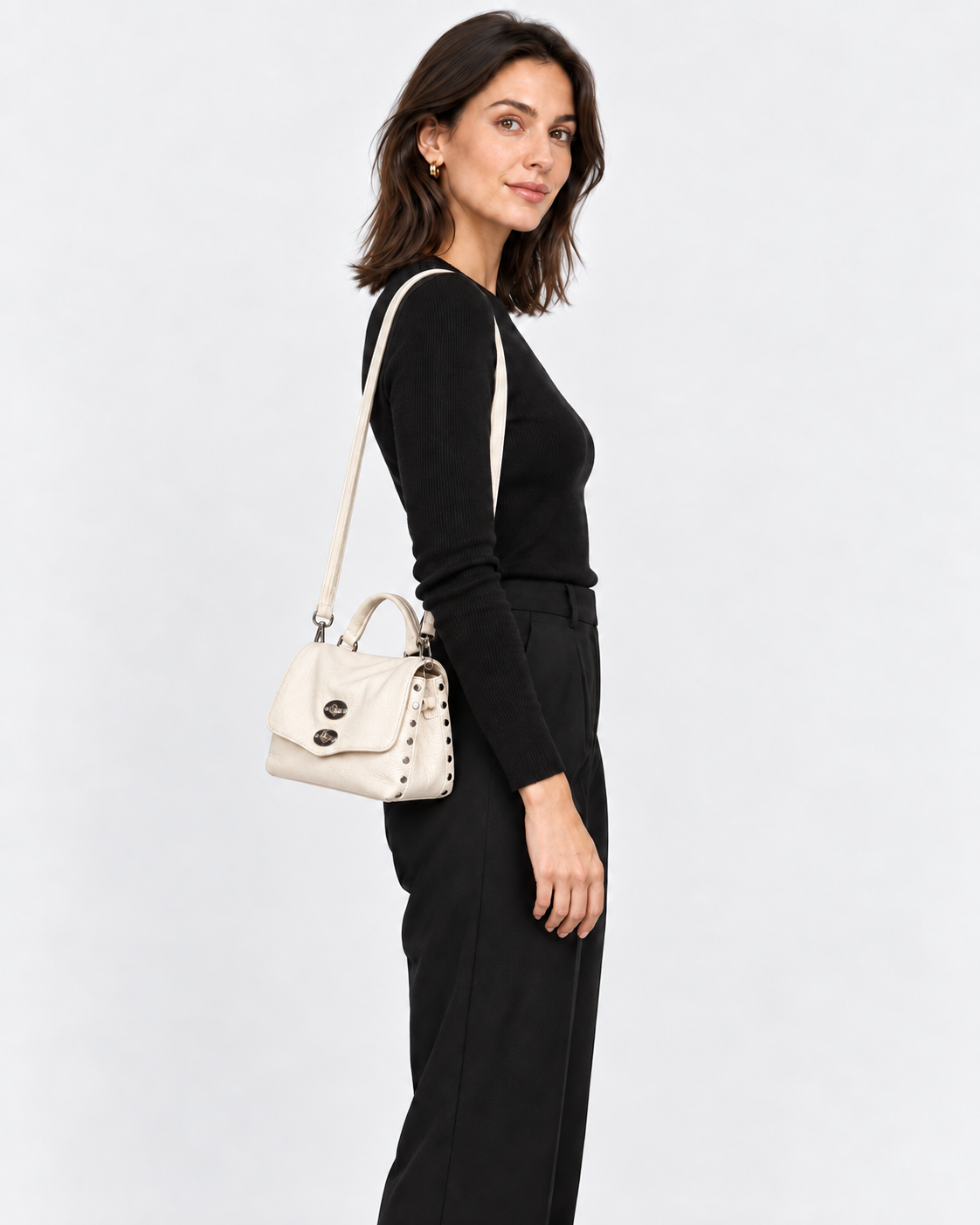 Zanellato Borsa Postina Baby Bianco Latte