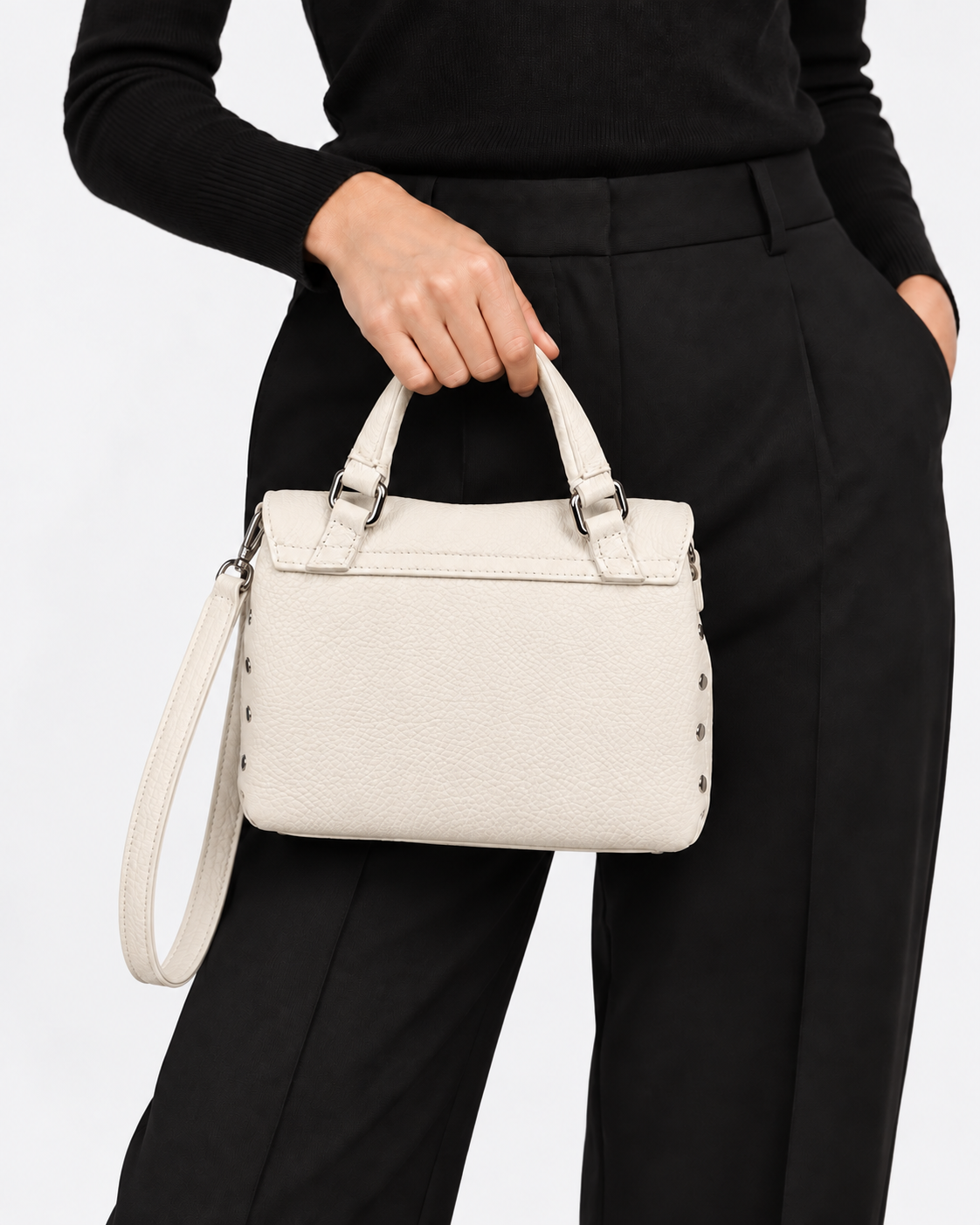 Zanellato Borsa Postina Baby Bianco Latte