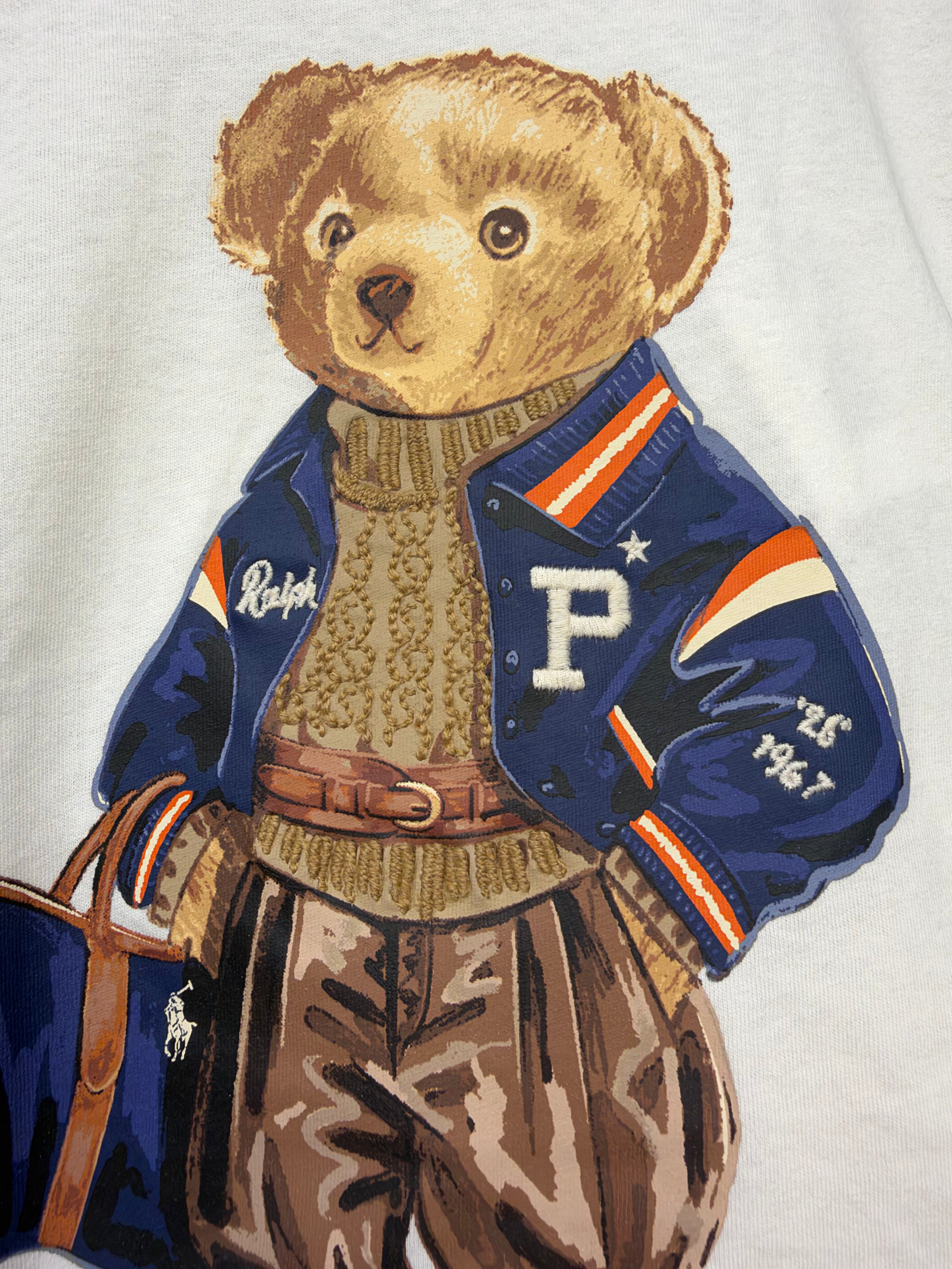 Polo Ralph Lauren T-shirt Donna Polo Bear in Cotone Avorio