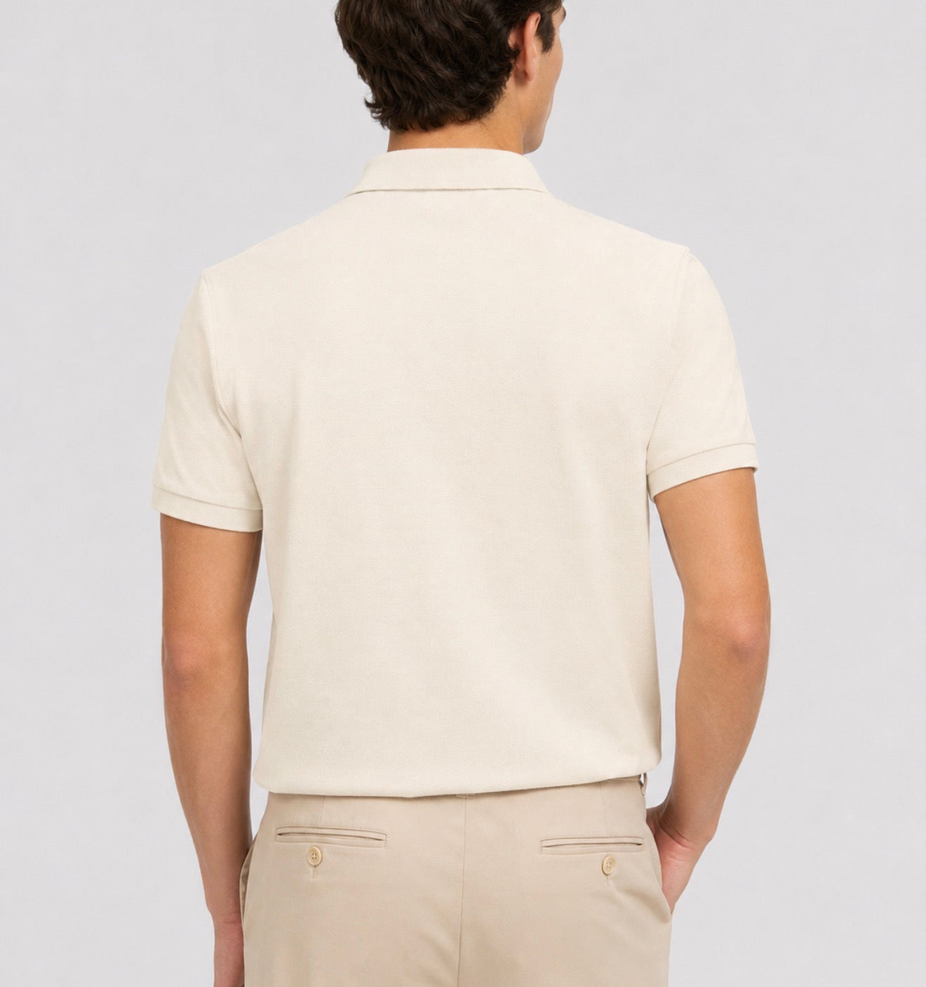 Polo iconica in piqué Custom Slim-Fit cream