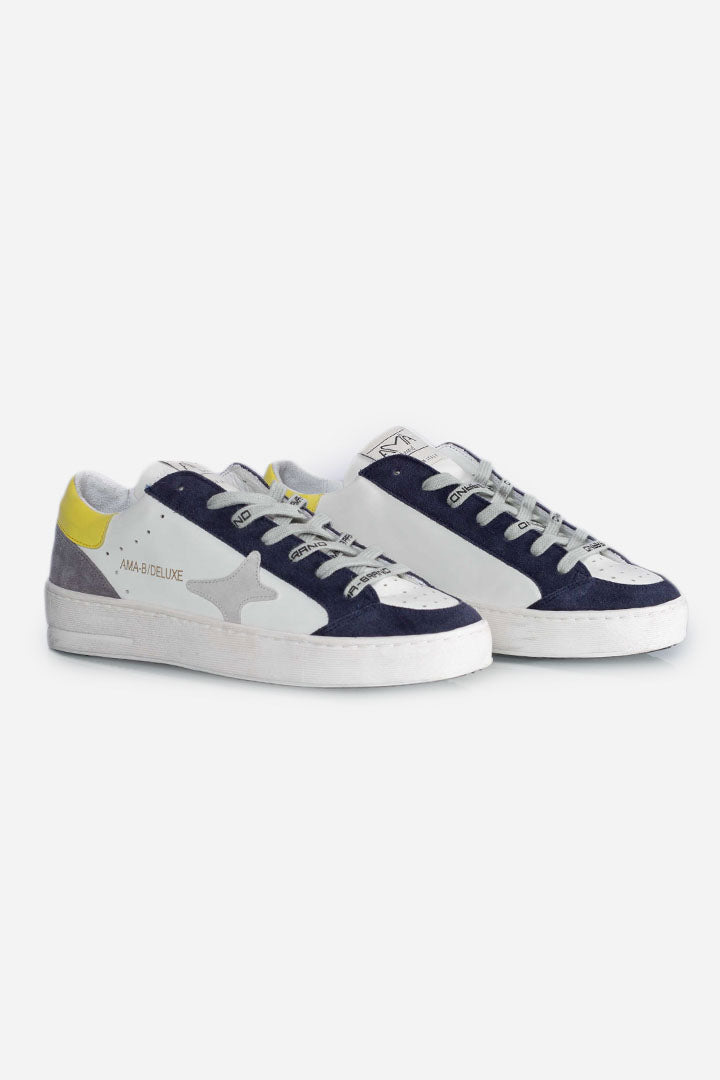 Sneakers Slam in pelle bianco blu giallo