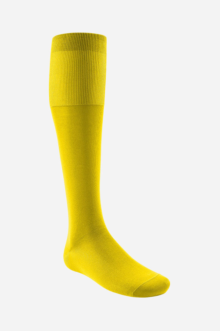 Calza lunga maglia rasata in filo di scozia giallo