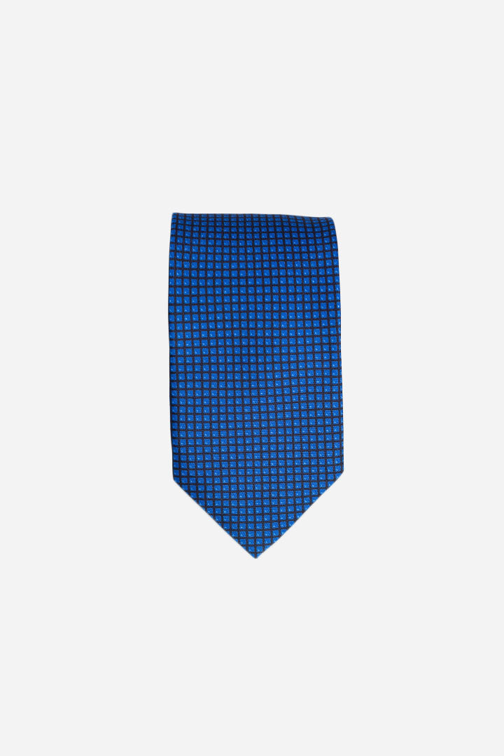 Cravatta in seta rombi blu navy