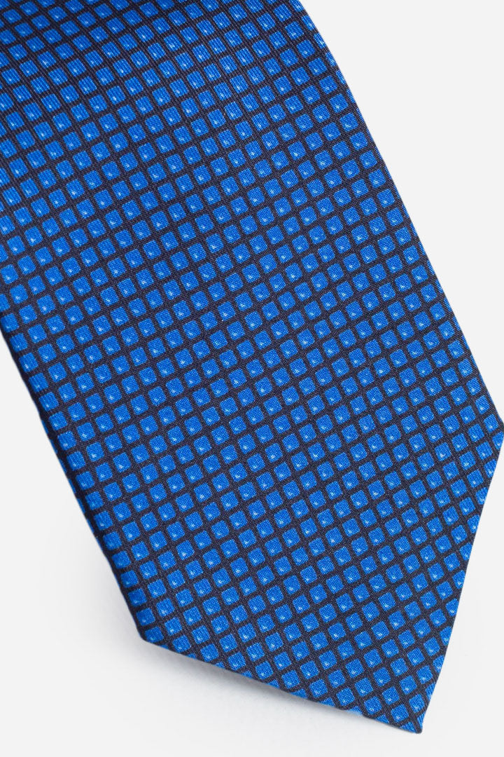 Cravatta in seta rombi blu navy