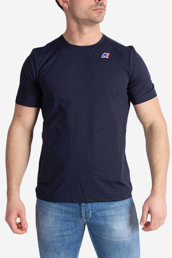 T-shirt Seril Travel in tessuto tecnico blue depht