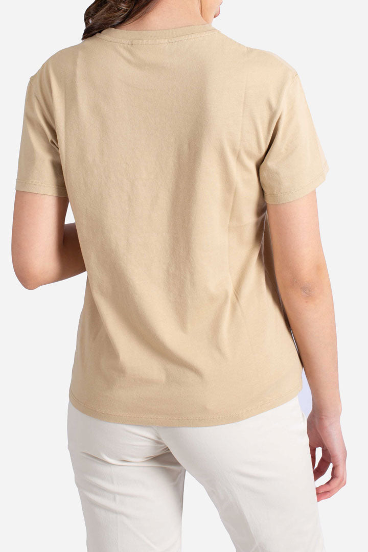 T-shirt da donna in cotone con ricamo strass MC2 St.Barth