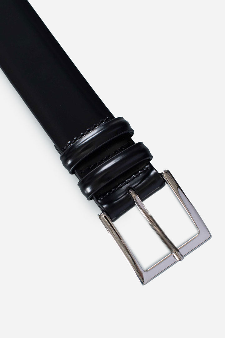 Cintura classica calf in pelle nero
