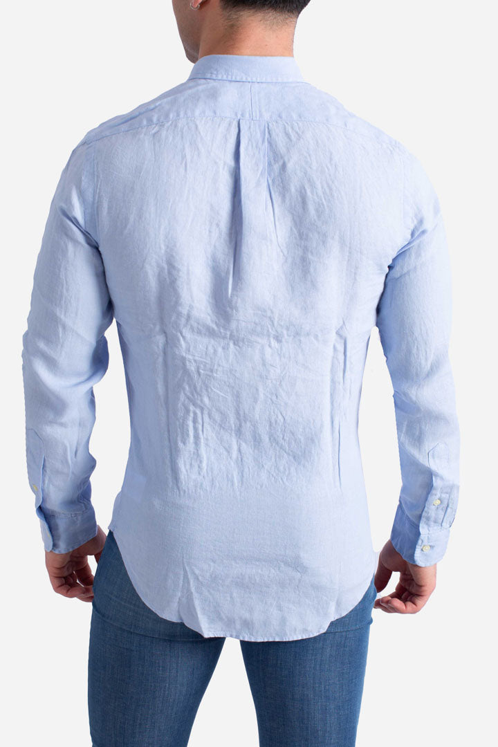 Camicia in lino Slim-Fit blue