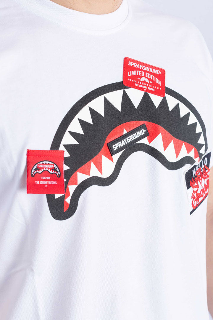 T-shirt Label shark regular fit white