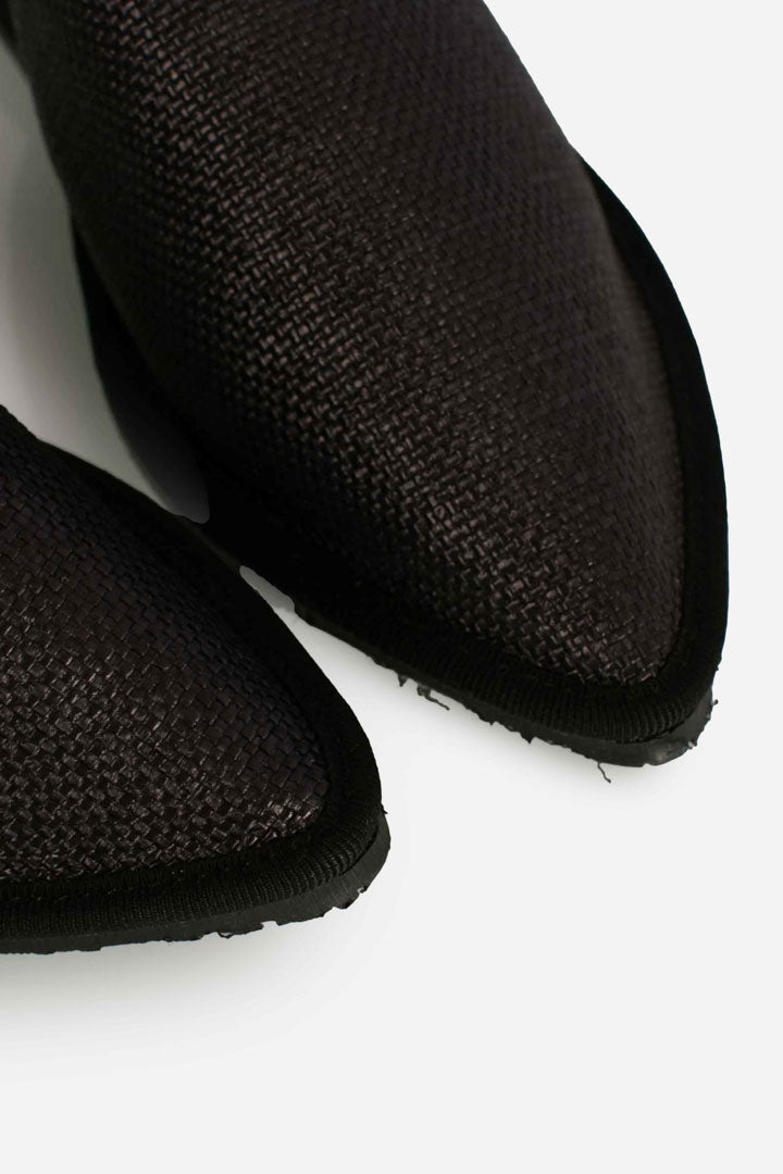 Friulana Sabot Donna Tizi in paglia Intrecciata nero