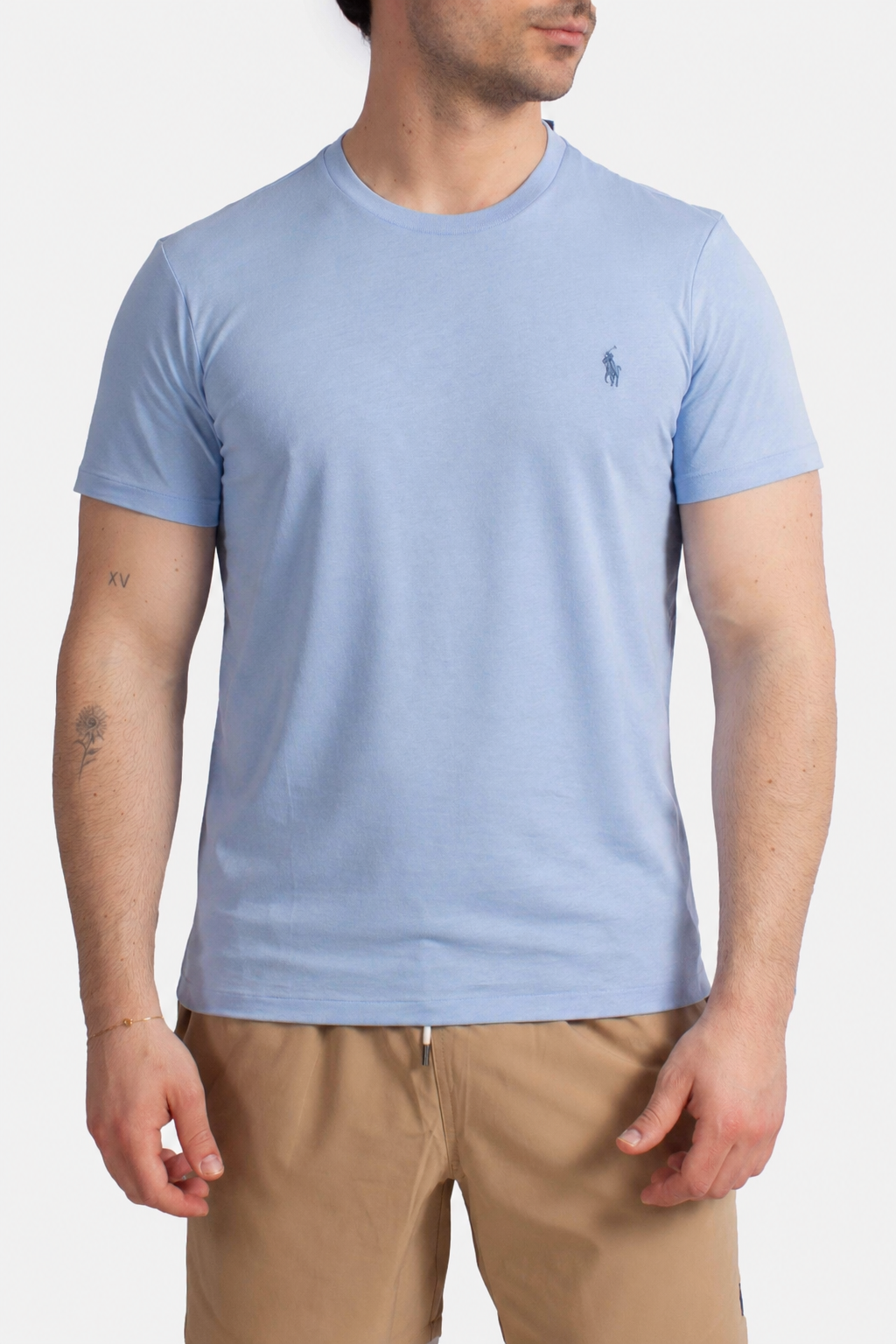 Maglietta in jersey Custom Slim-Fit light blue