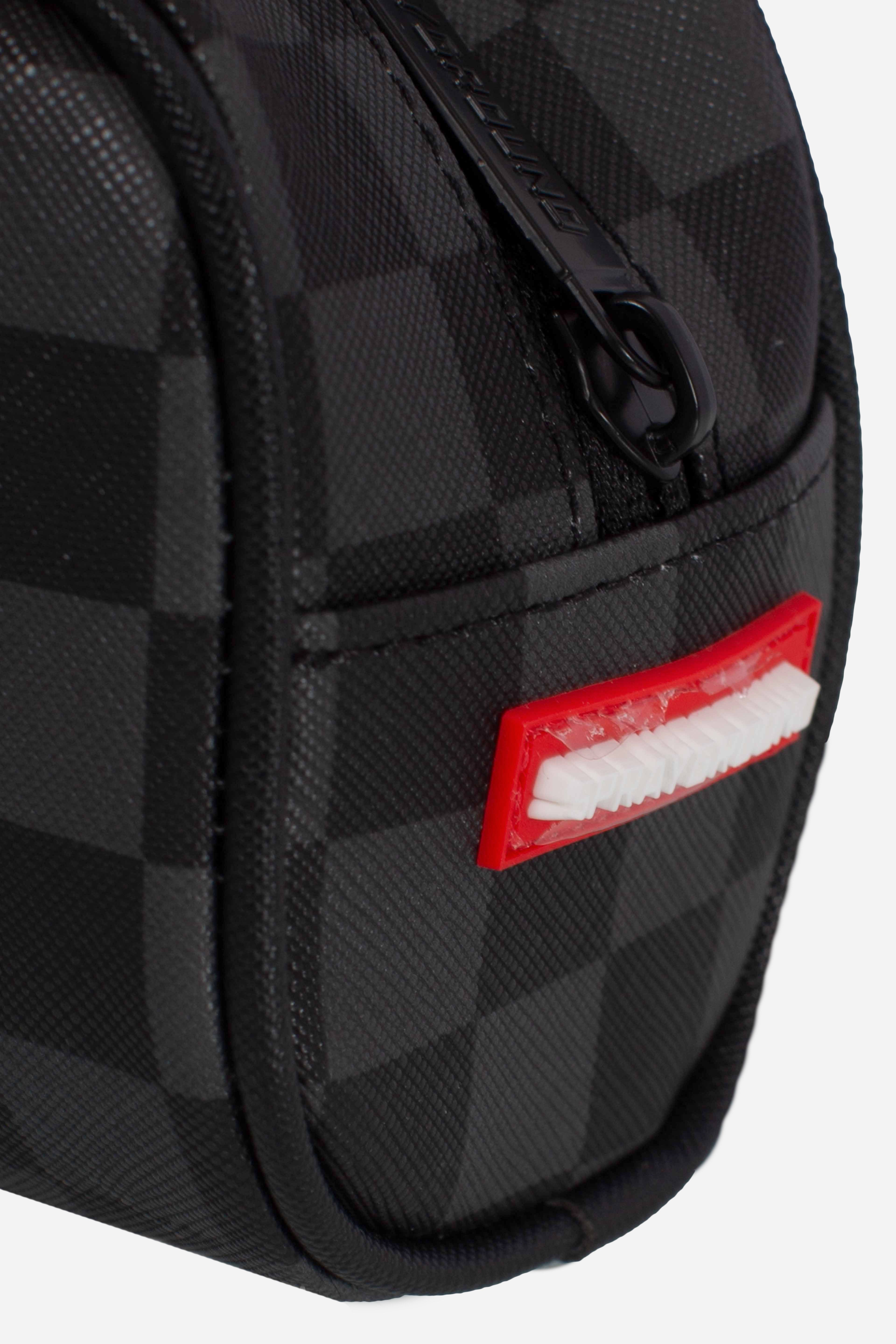 SILVER SIDE DRIP BLACK CHECK PENCIL POUCH