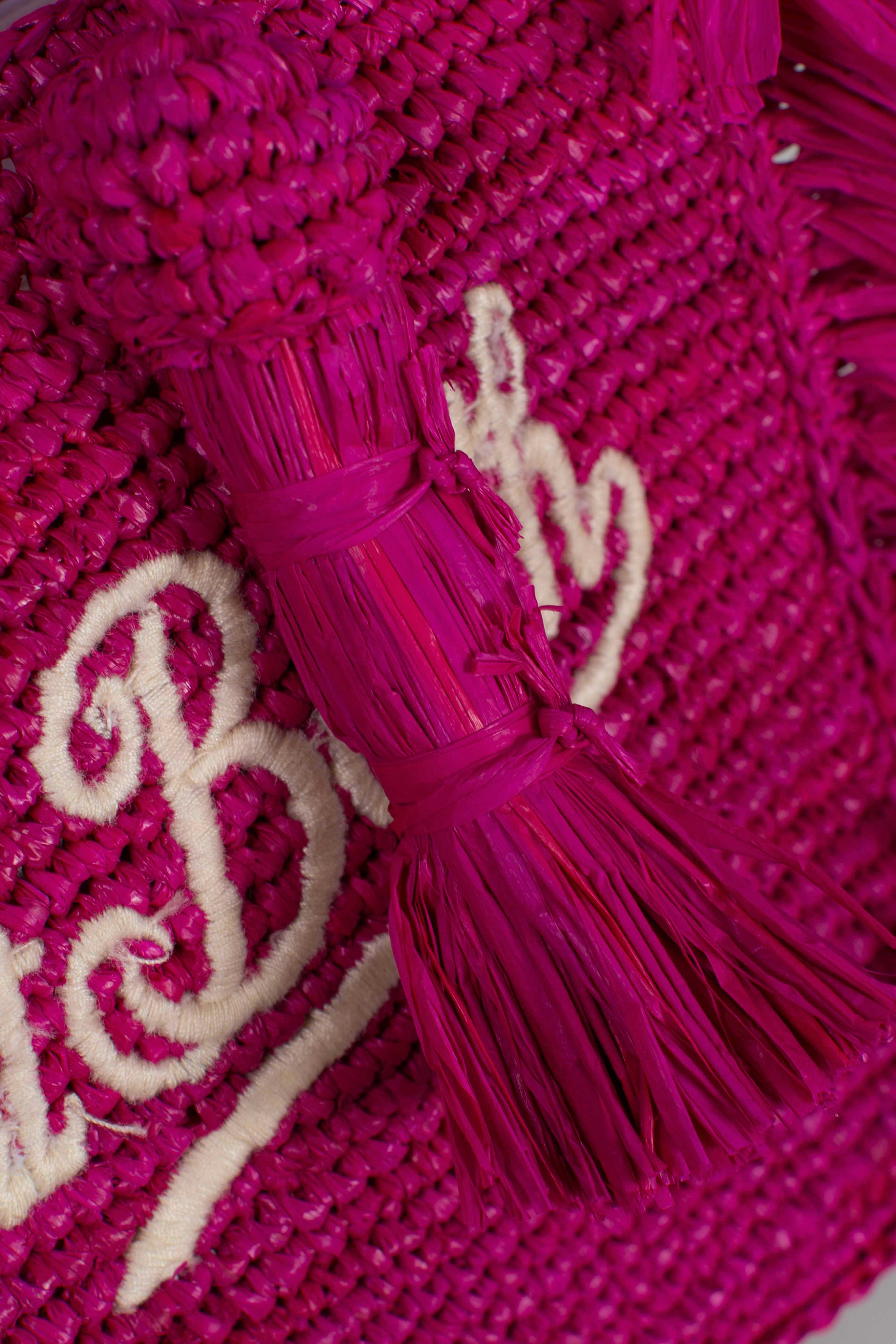 Borsa Vanity mini in raffia con frange laterali