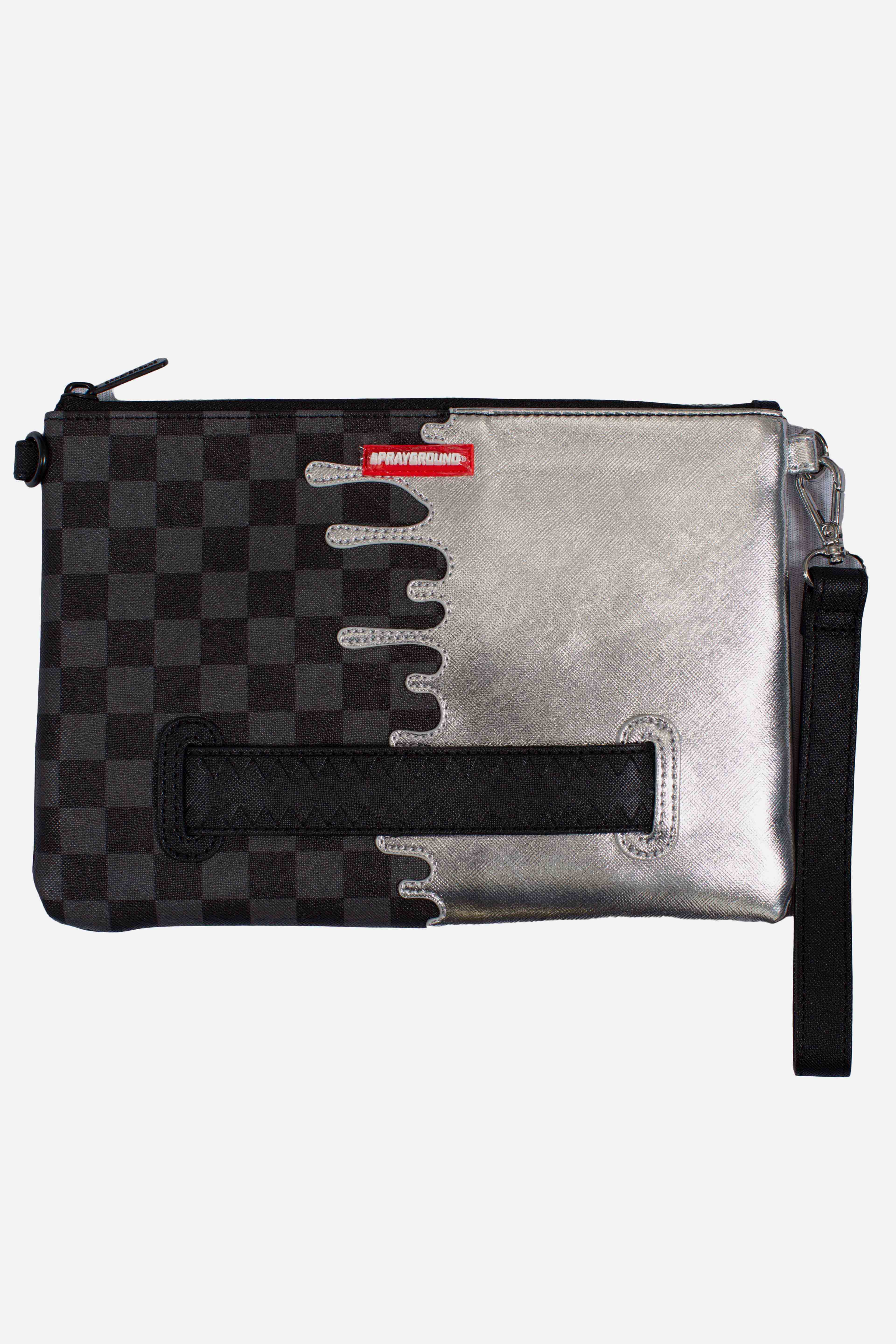 POCHETTE SILVER SIDE DRIP BLACK CHECK CROSSBODY