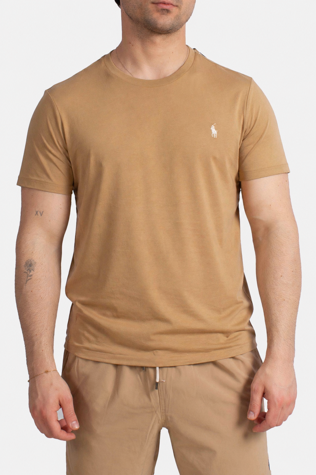 Maglietta in jersey Custom Slim-Fit cafe tan