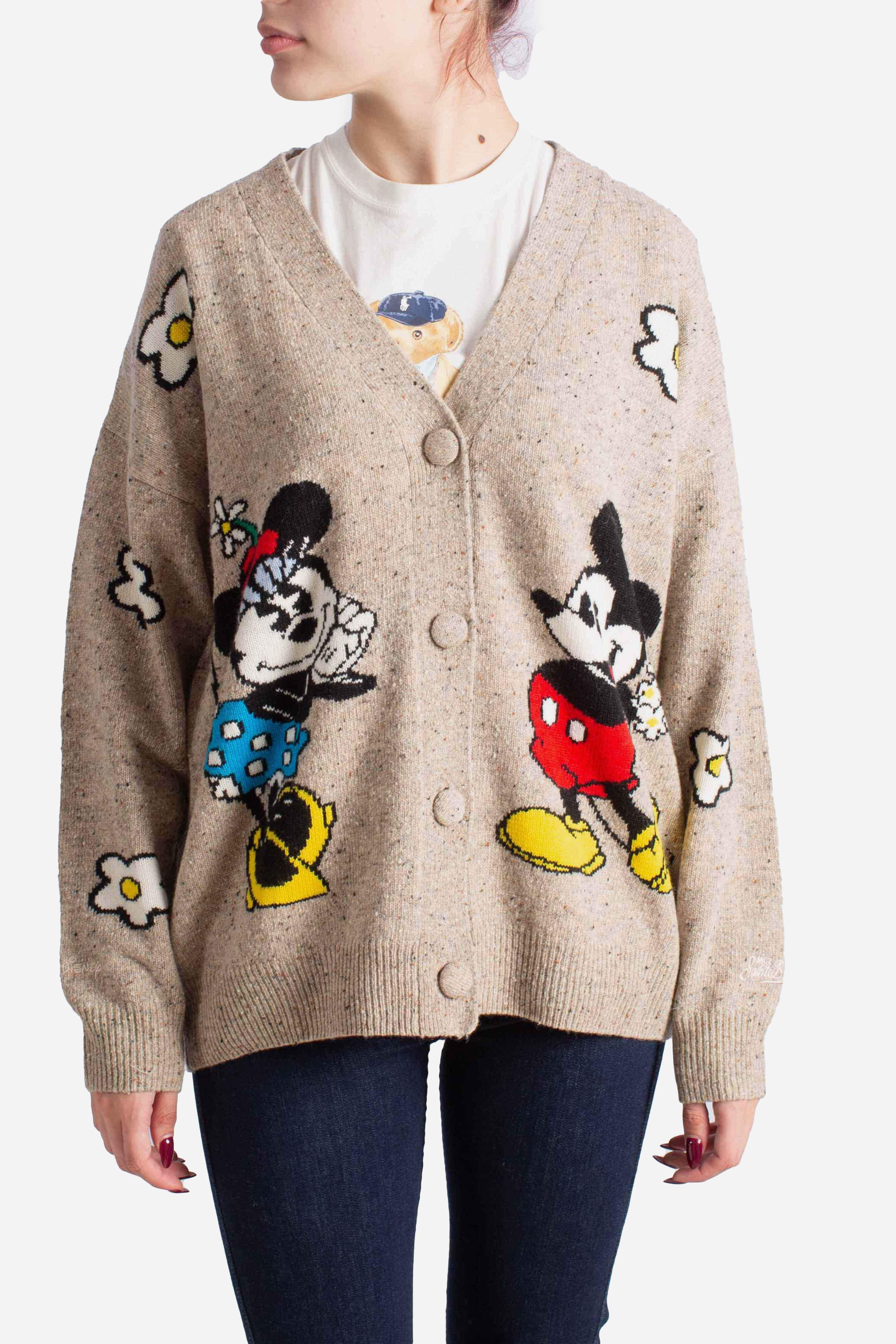 Cardigan Mickey & Minnie Beige Melange SASI002504124I MC2 SAINT BARTH