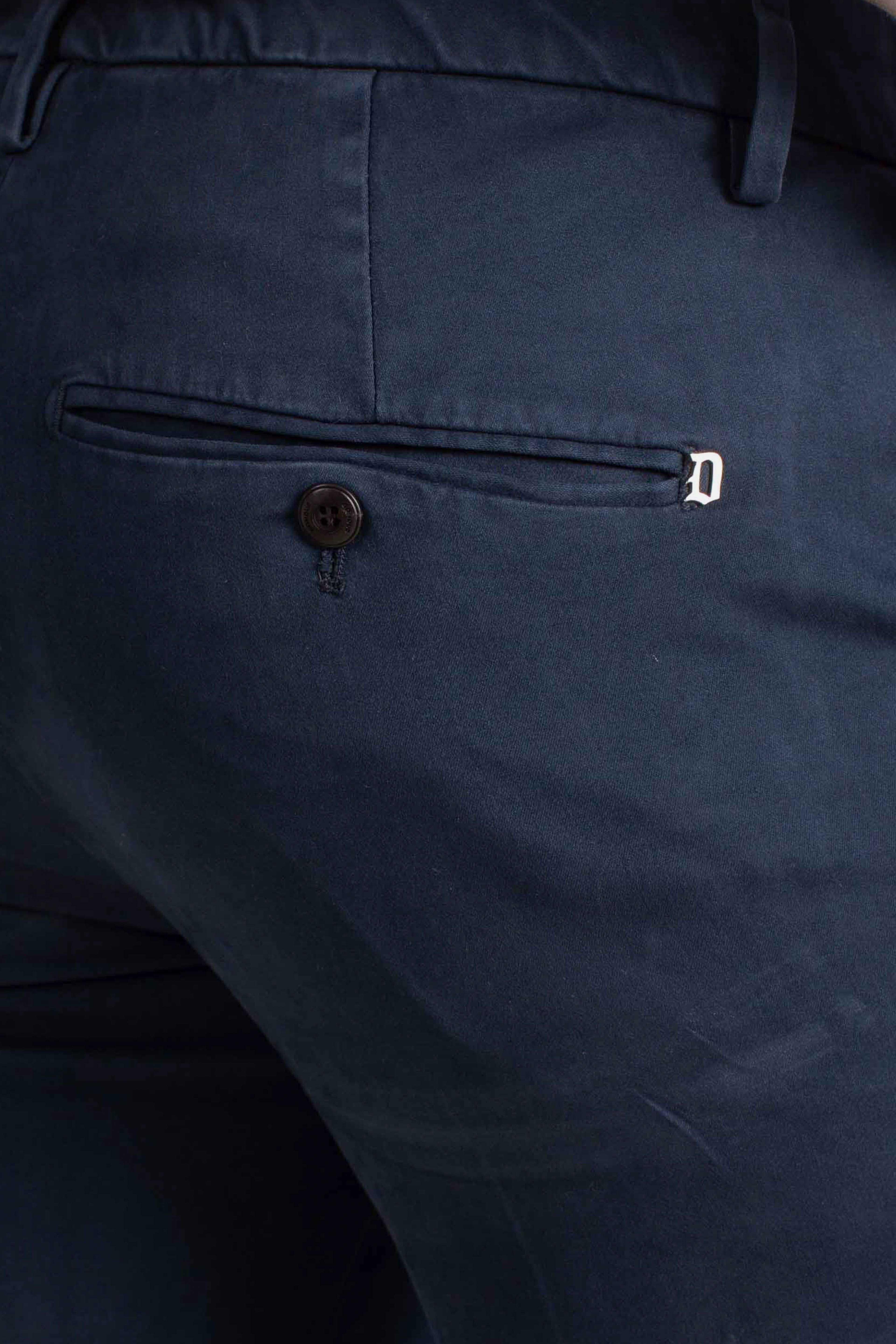 Pantaloni Slim Fit in Cotone Stretch blu UP235RSE032U890 DONDUP