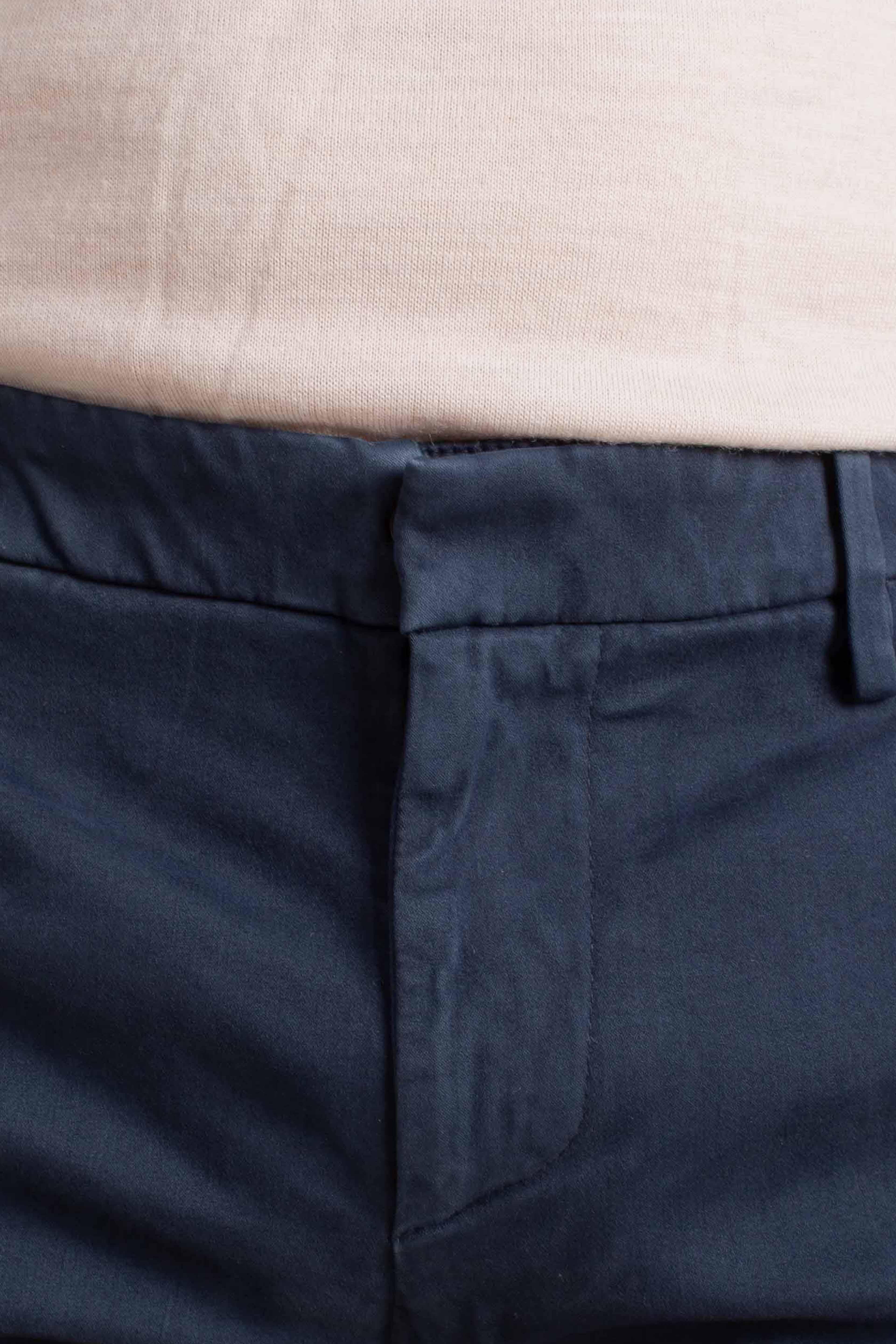Pantaloni Slim Fit in Cotone Stretch blu UP235RSE032U890 DONDUP