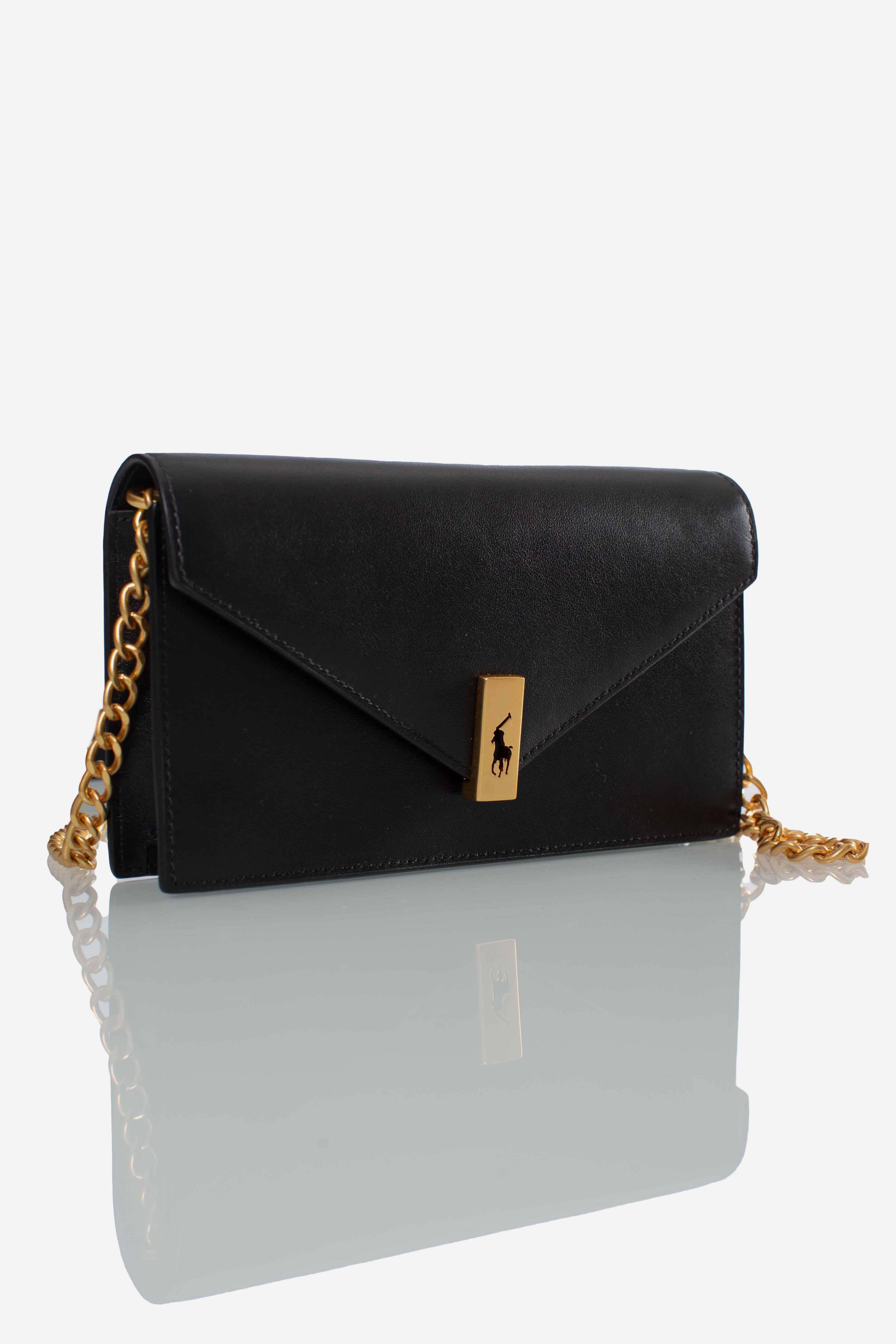 Borsa portafoglio Polo ID pelle e catena black 427961946001 POLO RALPH LAUREN