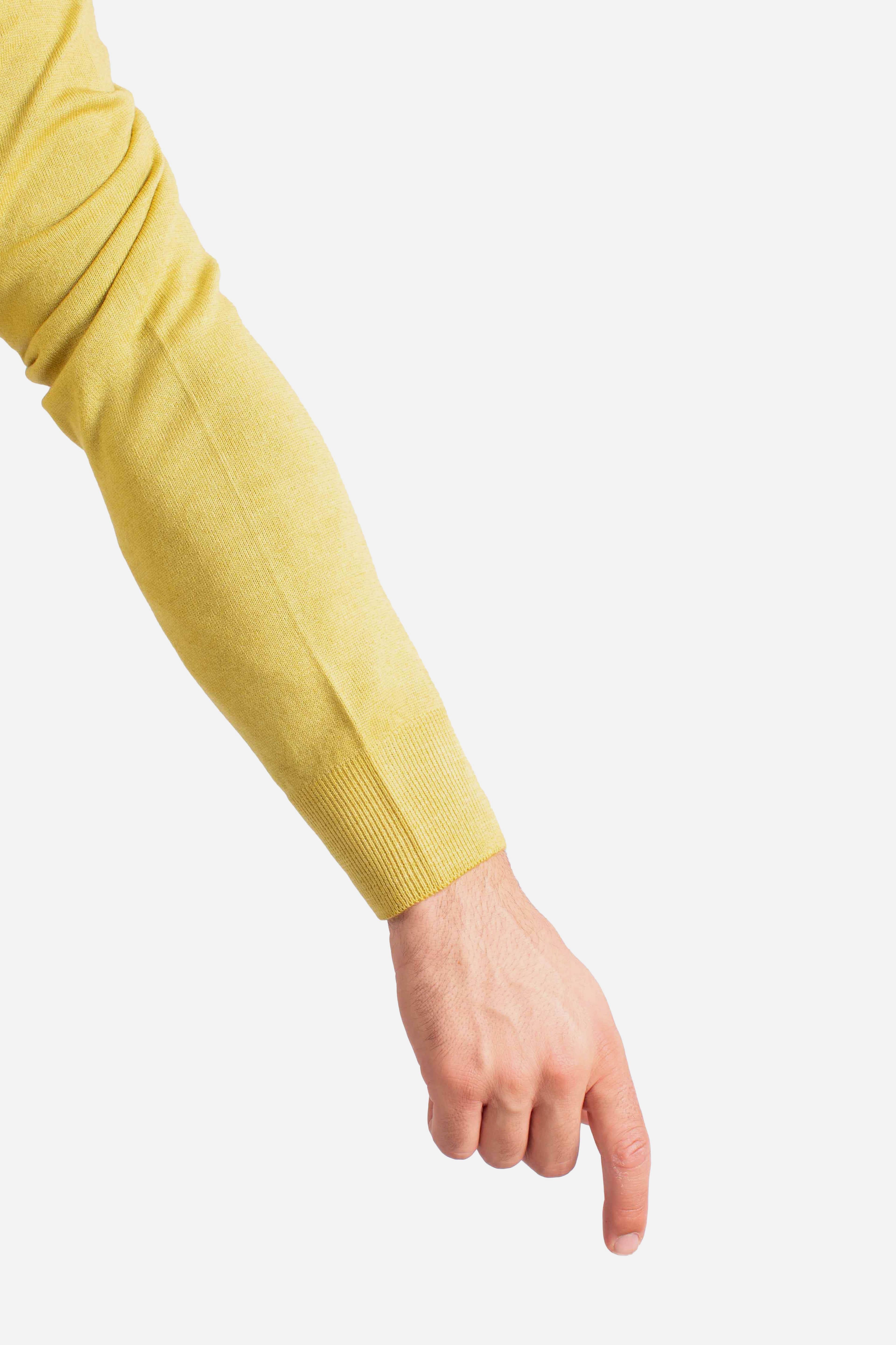 Maglia Girocollo in Lana Merino Extrafine giallo lime 5516722792413 GRAN SASSO